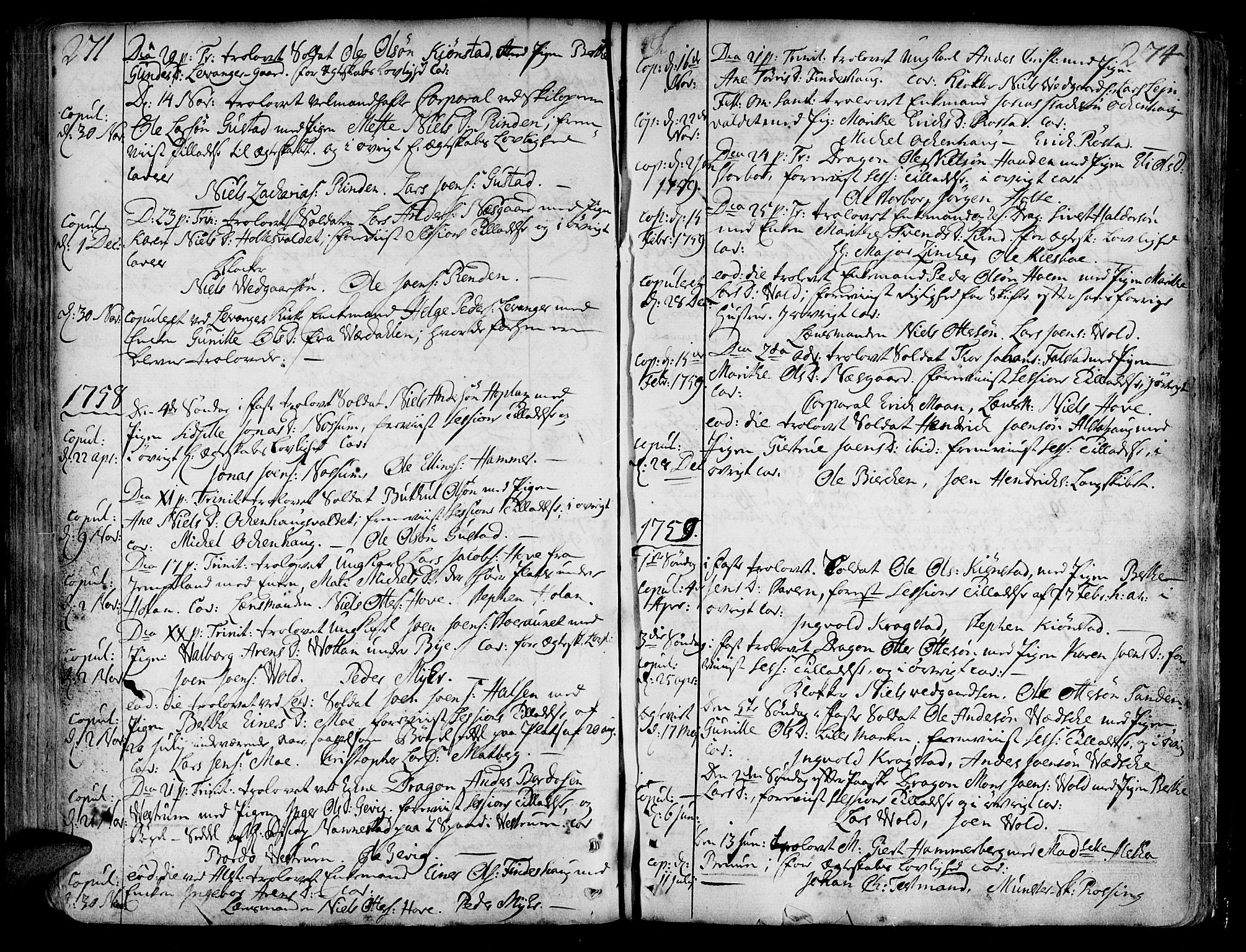 Ministerialprotokoller, klokkerbøker og fødselsregistre - Nord-Trøndelag, SAT/A-1458/717/L0141: Parish register (official) no. 717A01, 1747-1803, p. 273-274
