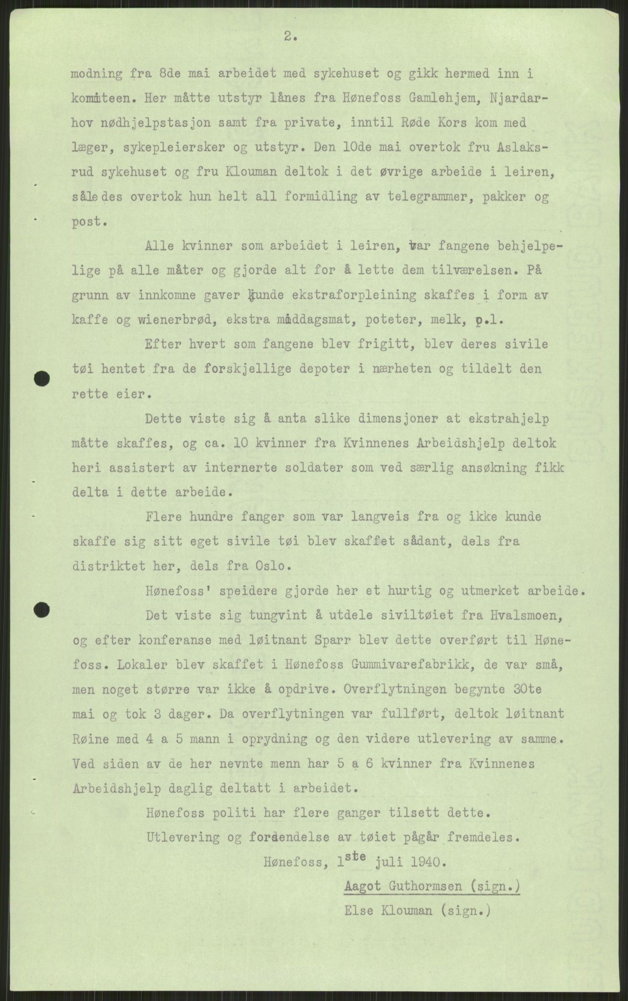 Forsvaret, Forsvarets krigshistoriske avdeling, AV/RA-RAFA-2017/Y/Ya/L0014: II-C-11-31 - Fylkesmenn.  Rapporter om krigsbegivenhetene 1940., 1940, p. 375