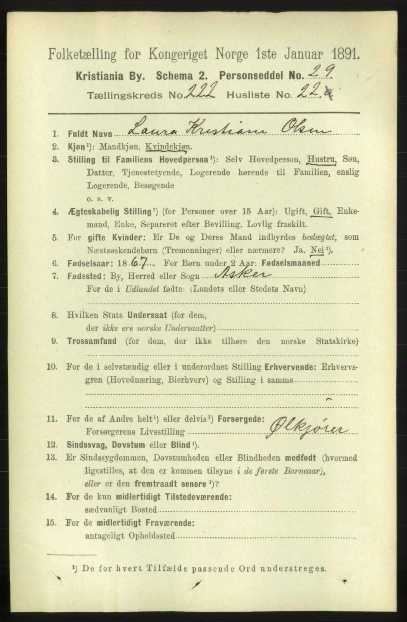 RA, 1891 census for 0301 Kristiania, 1891, p. 134093