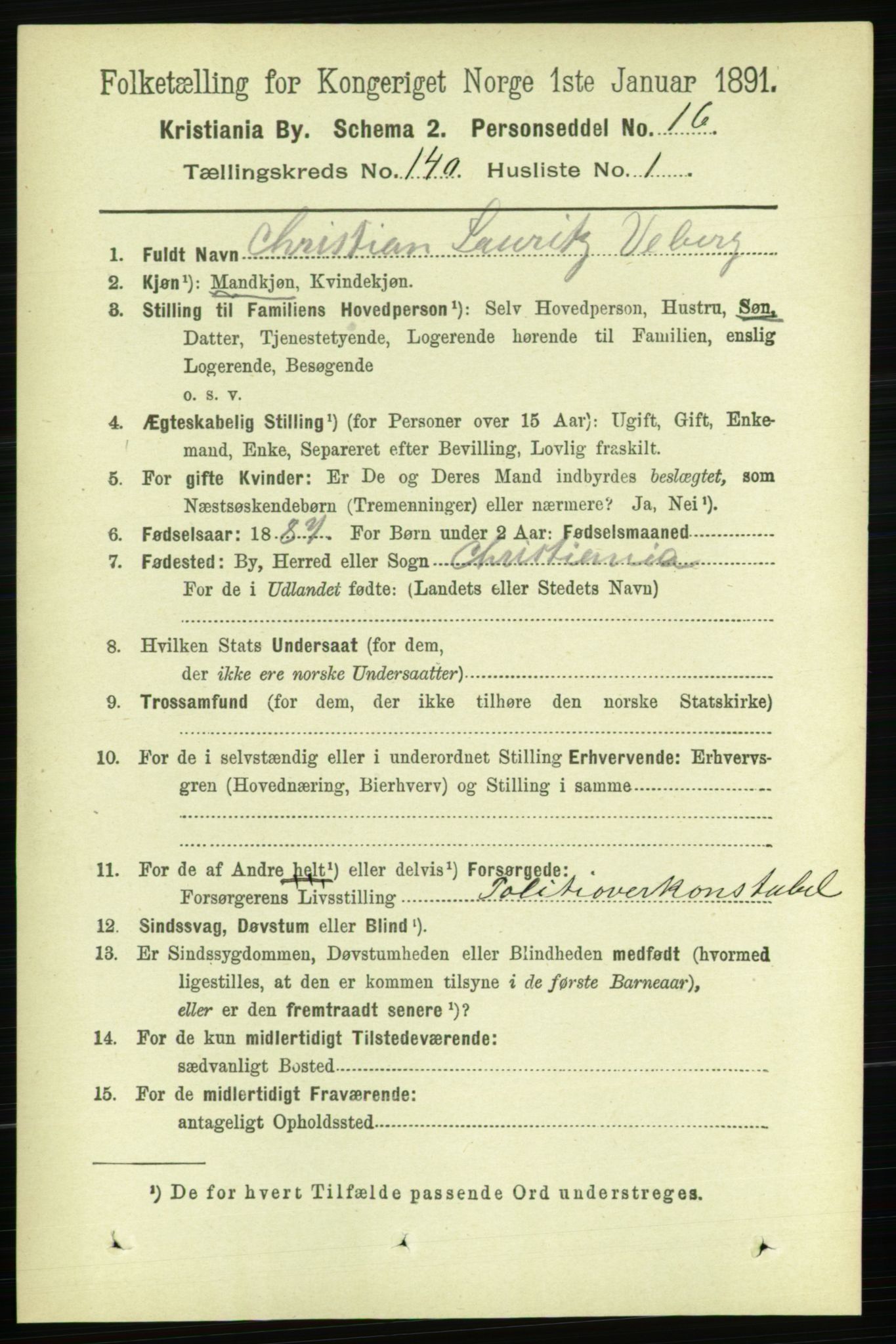 RA, 1891 census for 0301 Kristiania, 1891, p. 77470