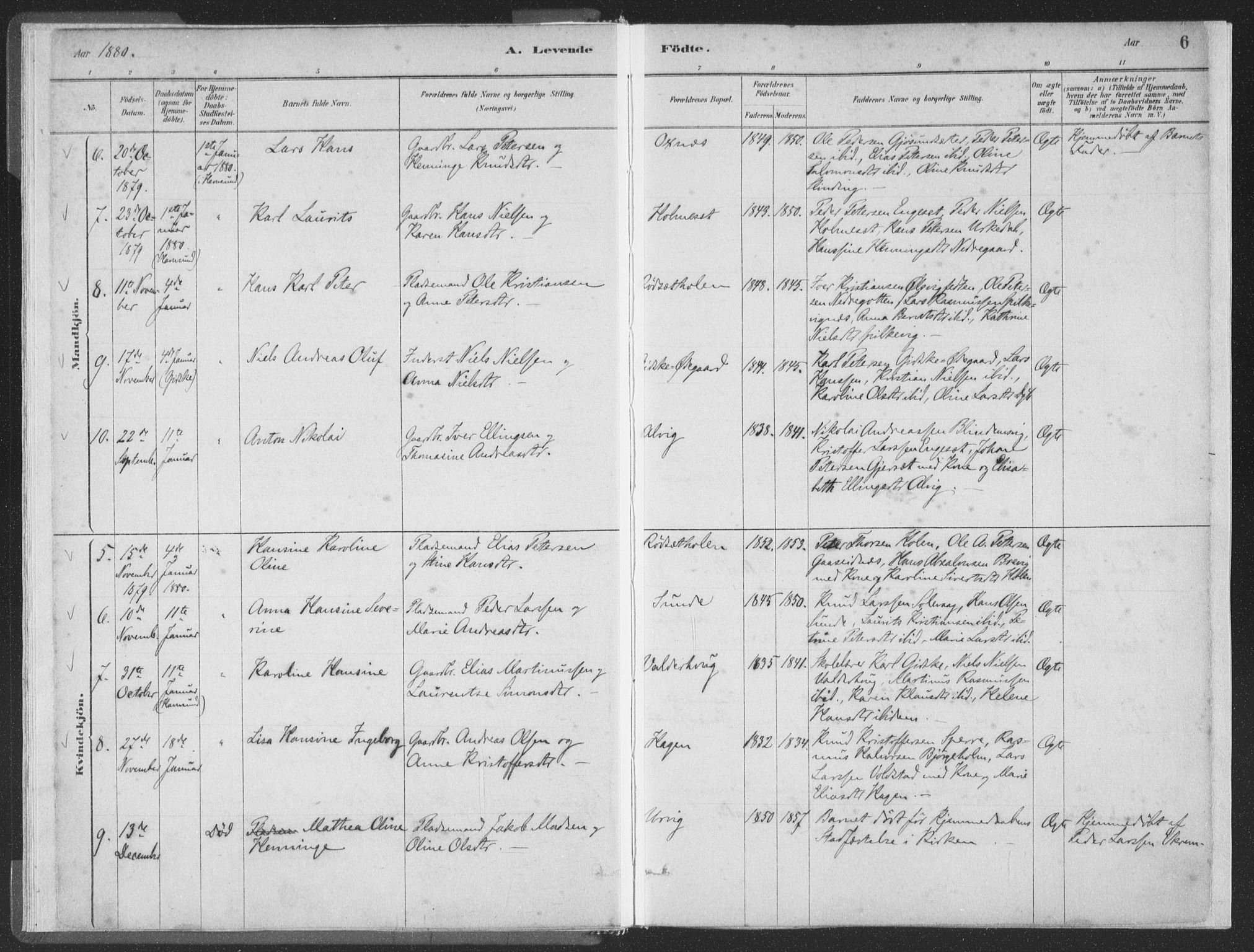 Ministerialprotokoller, klokkerbøker og fødselsregistre - Møre og Romsdal, AV/SAT-A-1454/528/L0401: Parish register (official) no. 528A12I, 1880-1920, p. 6