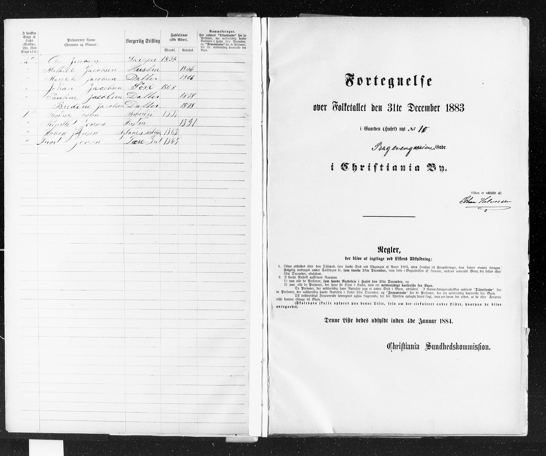 OBA, Municipal Census 1883 for Kristiania, 1883, p. 265