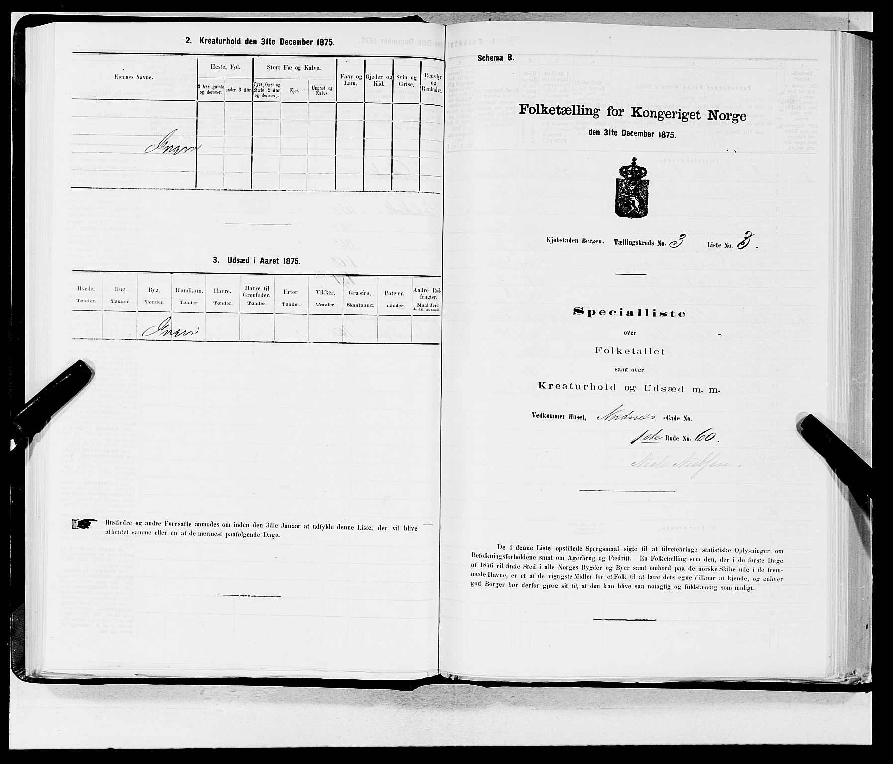 SAB, 1875 census for 1301 Bergen, 1875, p. 111