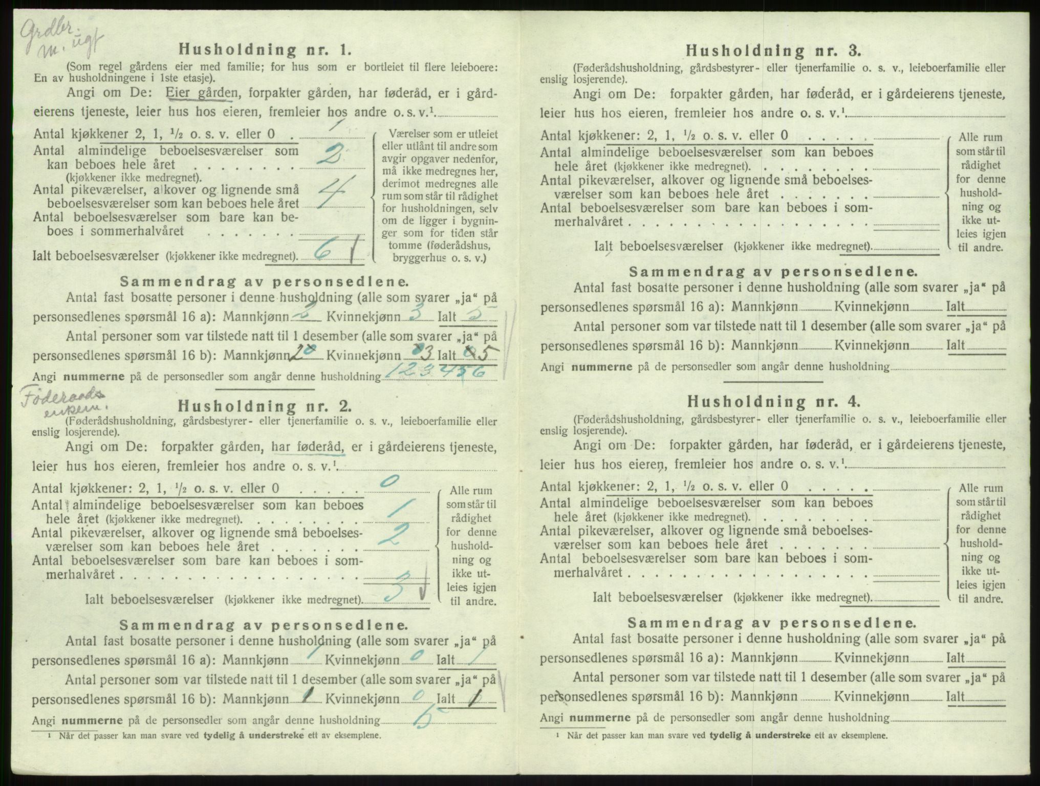 SAB, 1920 census for Lavik, 1920, p. 138