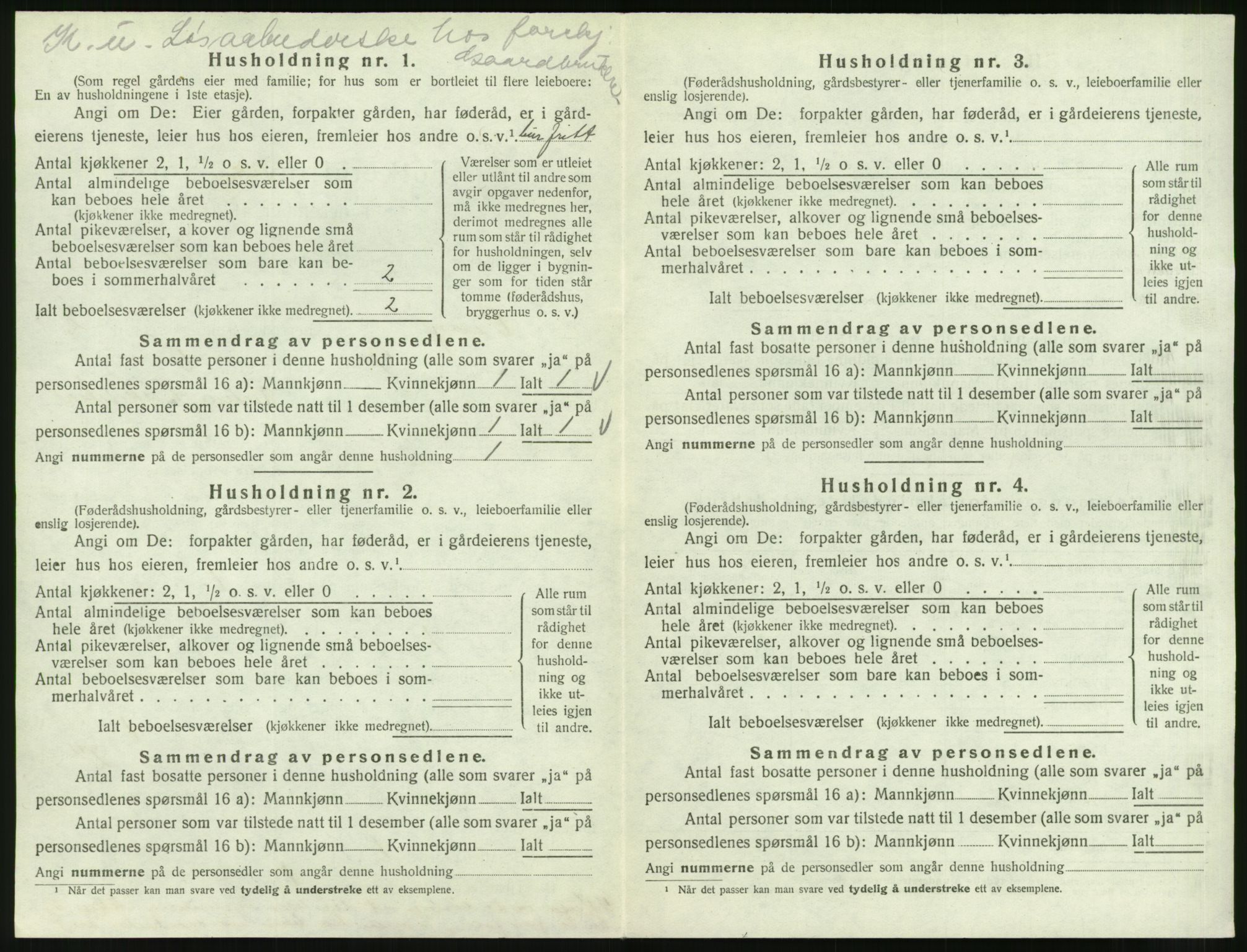 SAT, 1920 census for Veøy, 1920, p. 168