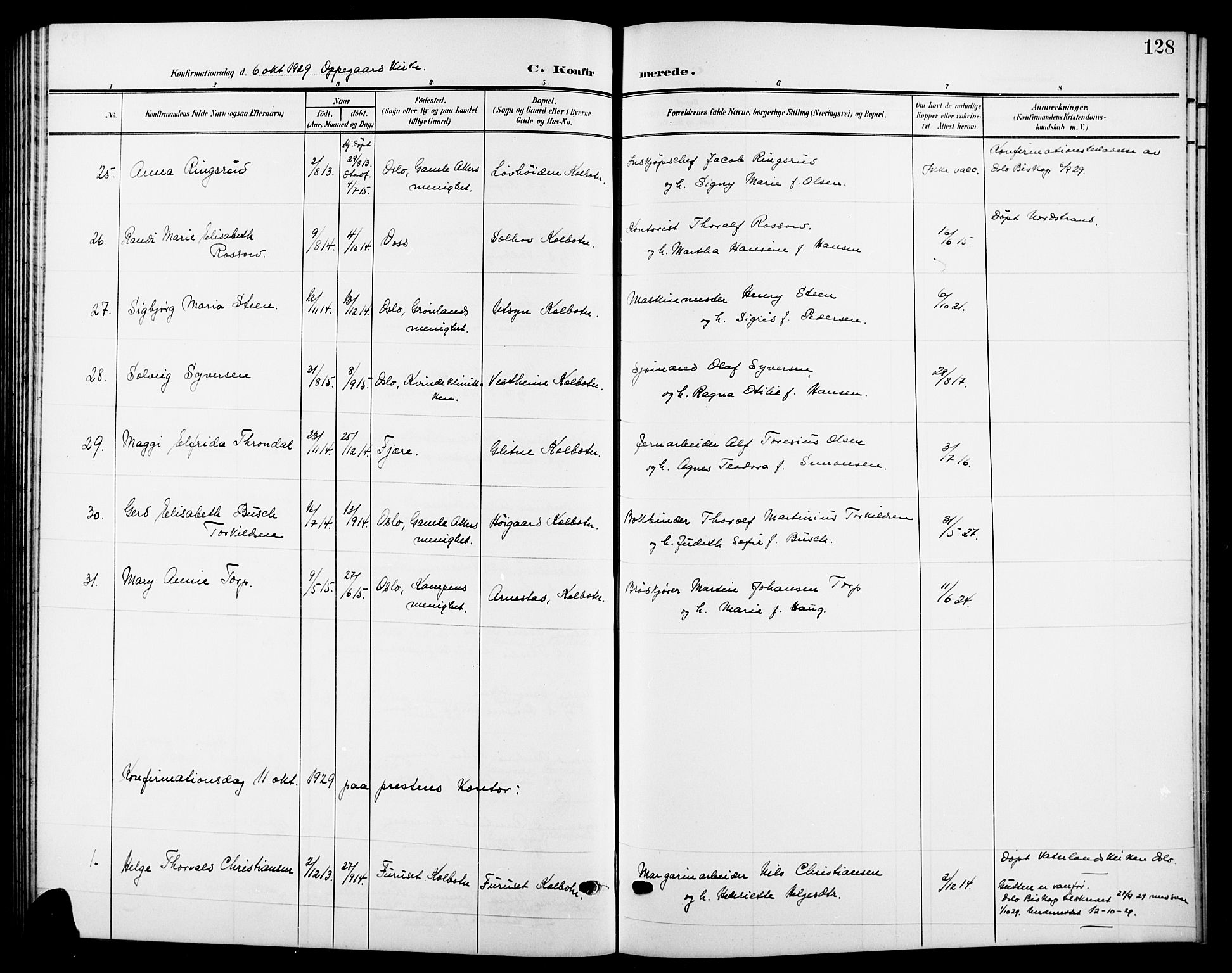 Nesodden prestekontor Kirkebøker, AV/SAO-A-10013/G/Gb/L0001: Parish register (copy) no. II 1, 1905-1924, p. 128