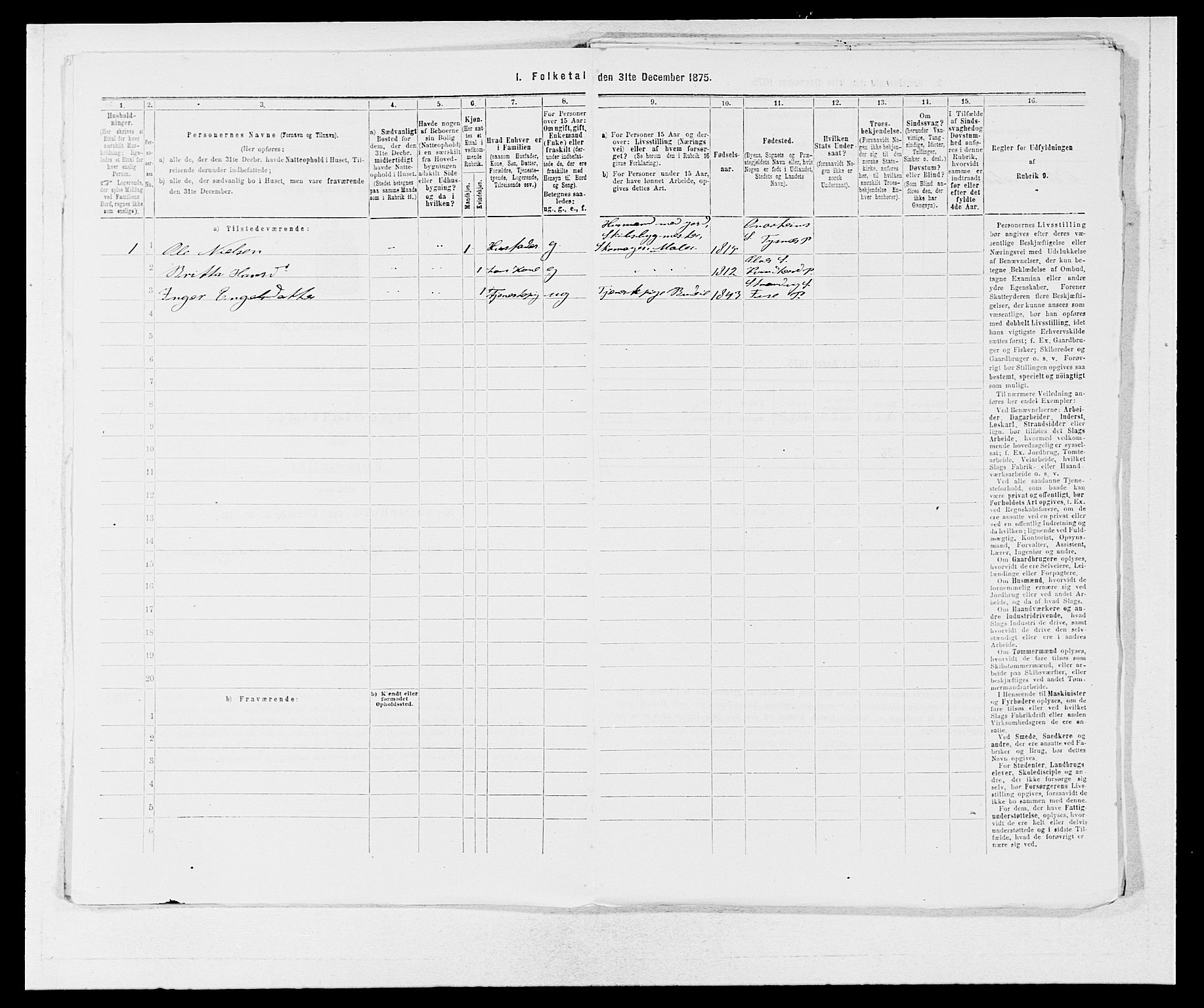 SAB, 1875 census for 1223P Tysnes, 1875, p. 1130