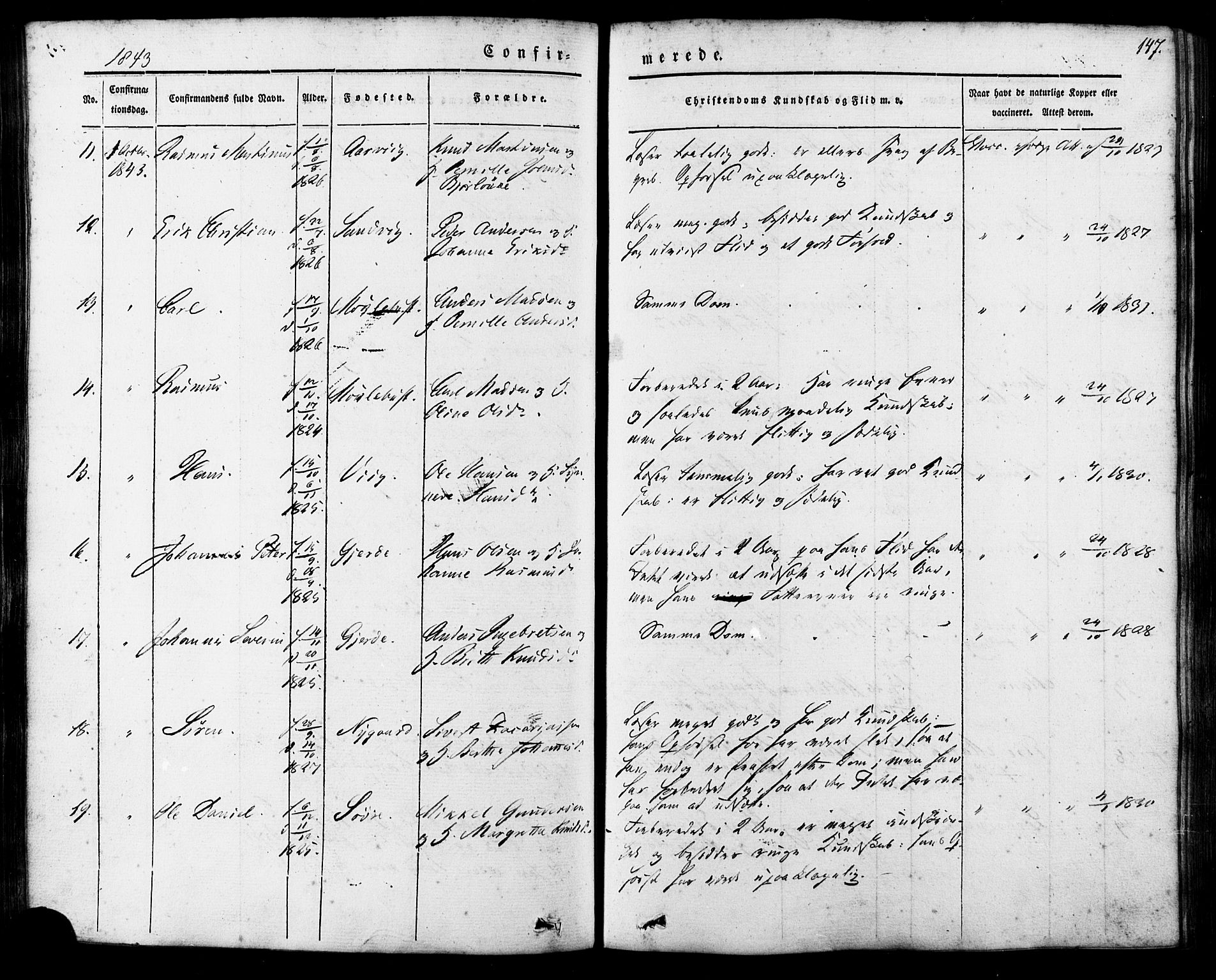 Ministerialprotokoller, klokkerbøker og fødselsregistre - Møre og Romsdal, AV/SAT-A-1454/503/L0034: Parish register (official) no. 503A02, 1841-1884, p. 147