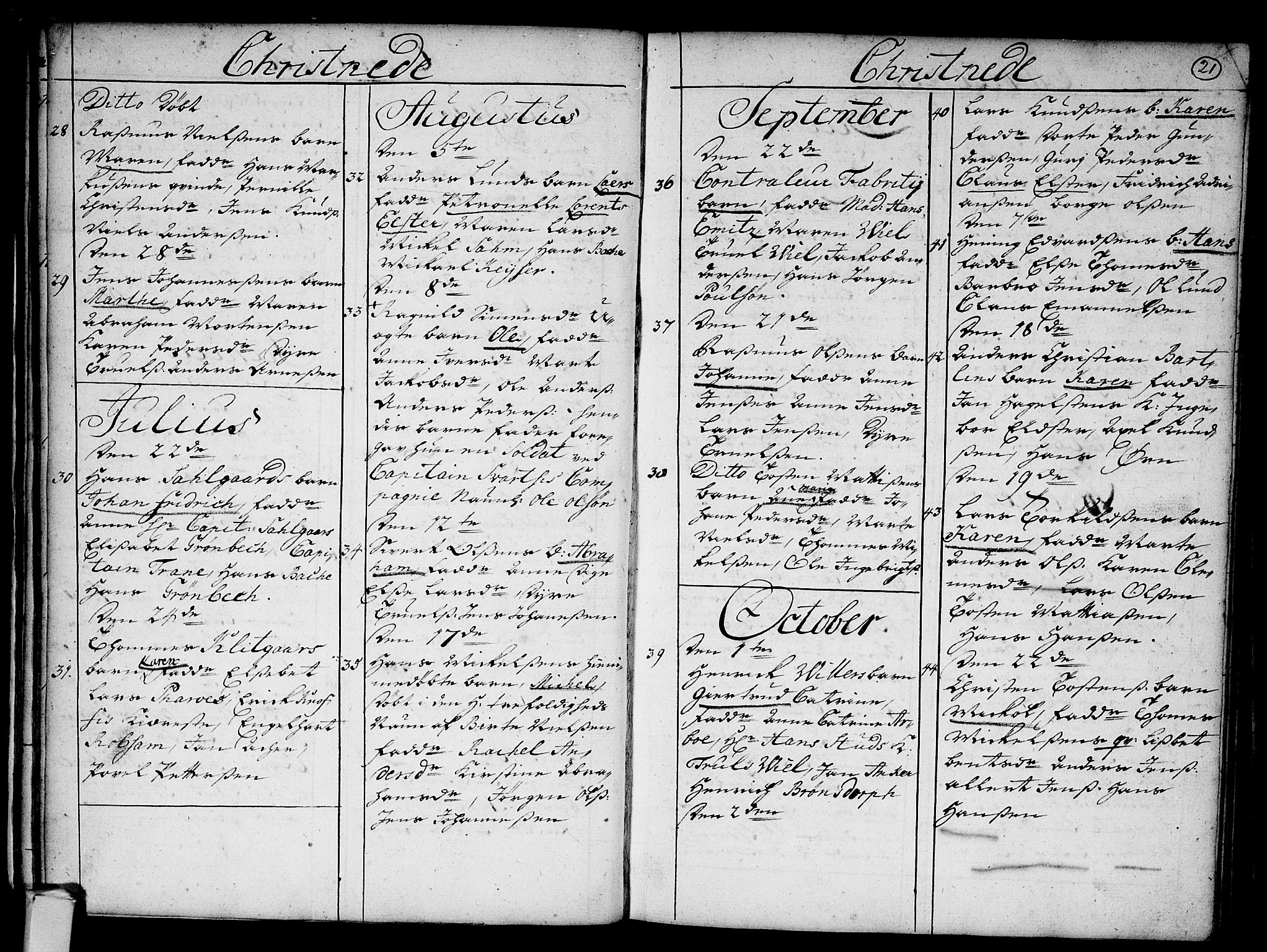 Strømsø kirkebøker, SAKO/A-246/F/Fa/L0003: Parish register (official) no. I 3, 1727-1731, p. 21