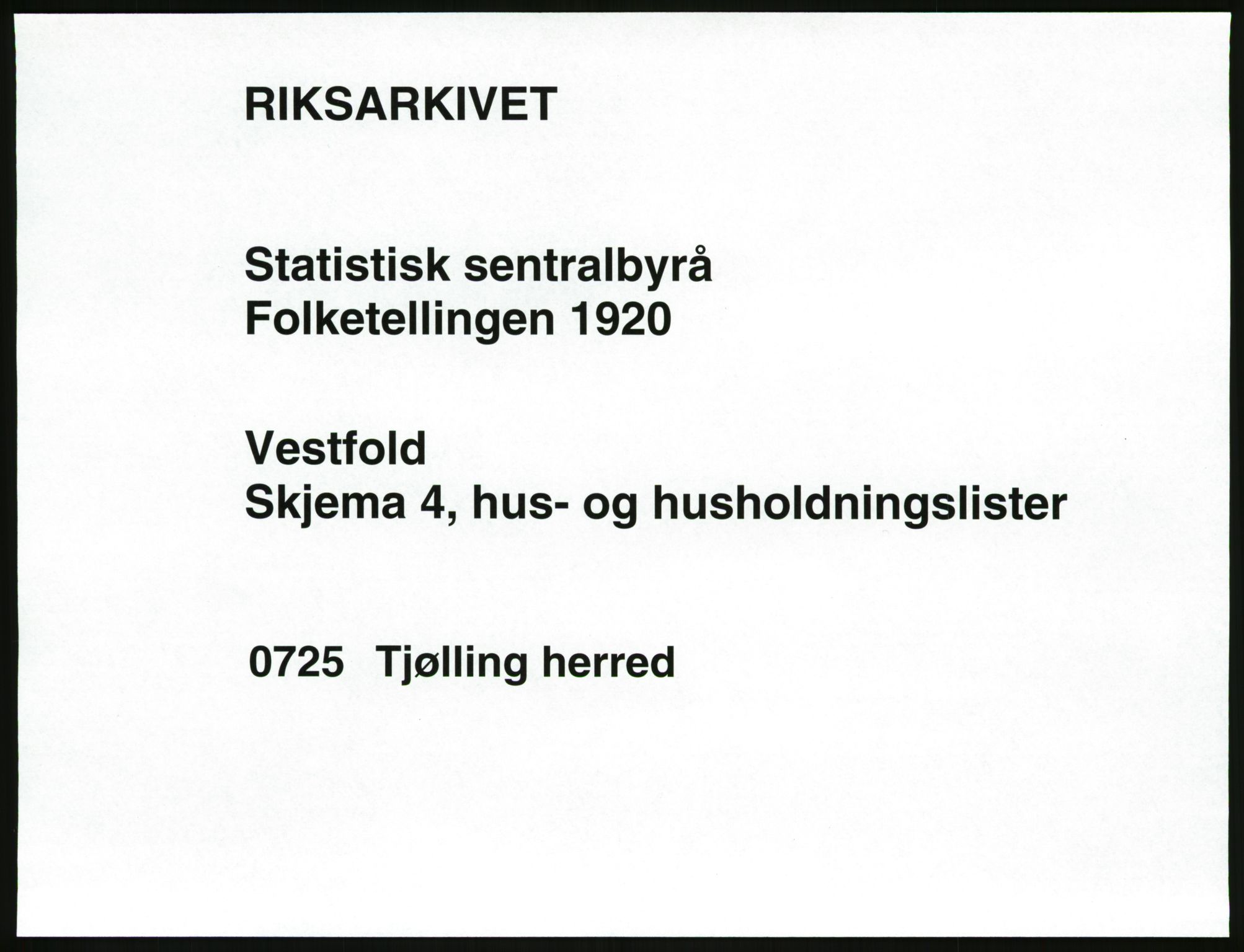 SAKO, 1920 census for Tjølling, 1920, p. 33