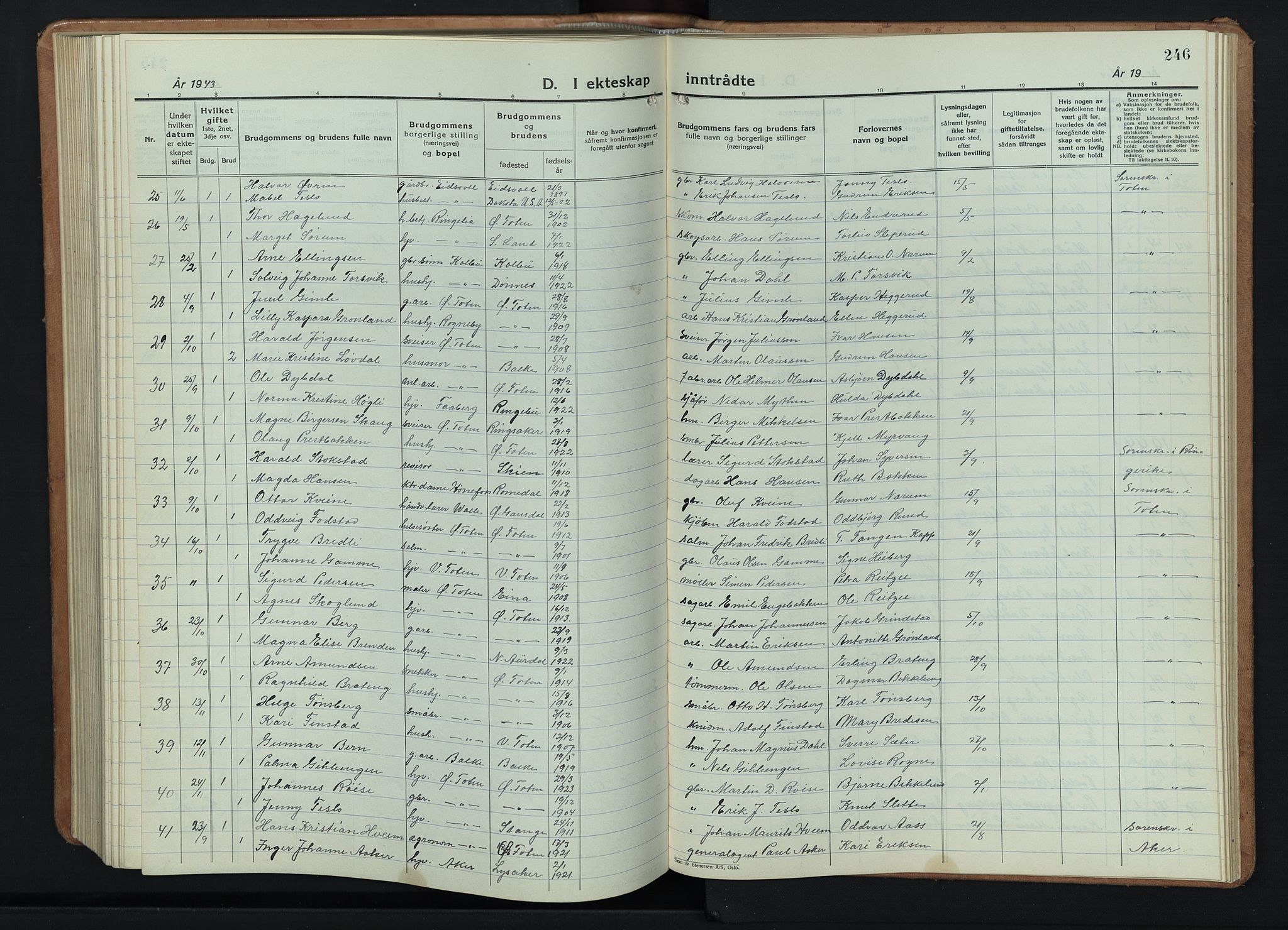 Østre Toten prestekontor, AV/SAH-PREST-104/H/Ha/Hab/L0011: Parish register (copy) no. 11, 1934-1952, p. 246