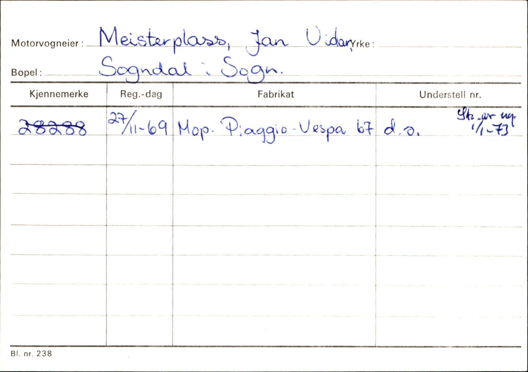 Statens vegvesen, Sogn og Fjordane vegkontor, SAB/A-5301/4/F/L0124: Eigarregister Sogndal A-U, 1945-1975, p. 1656