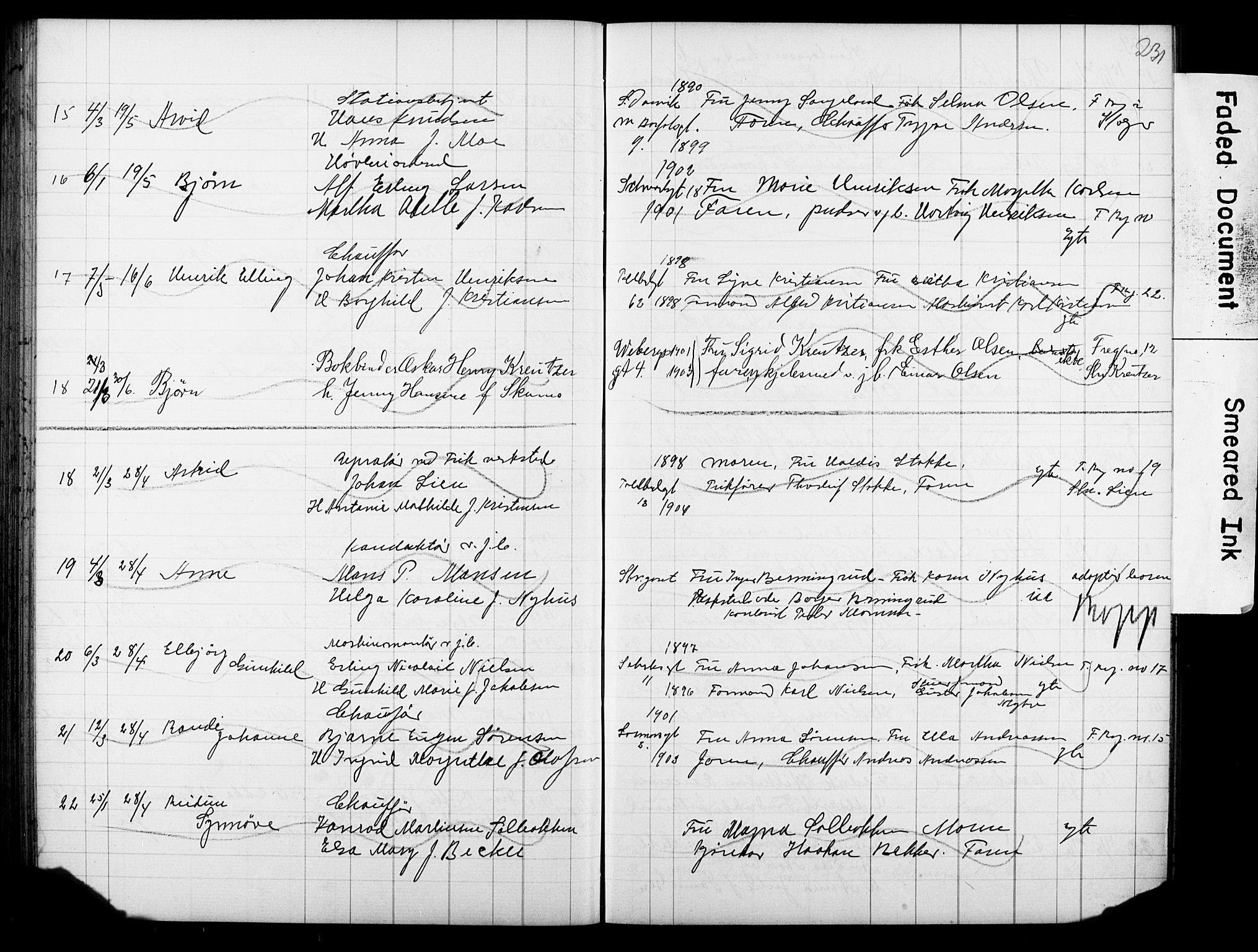 Strømsø kirkebøker, SAKO/A-246/Y/Ya/L0007: Parish register draft no. I 7, 1915-1932, p. 231