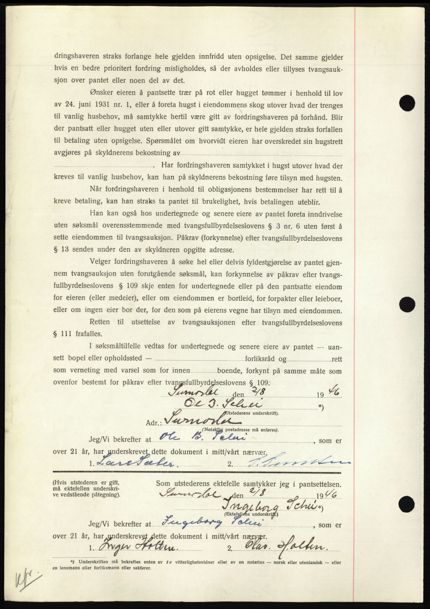 Nordmøre sorenskriveri, AV/SAT-A-4132/1/2/2Ca: Mortgage book no. B94, 1946-1946, Diary no: : 1475/1946