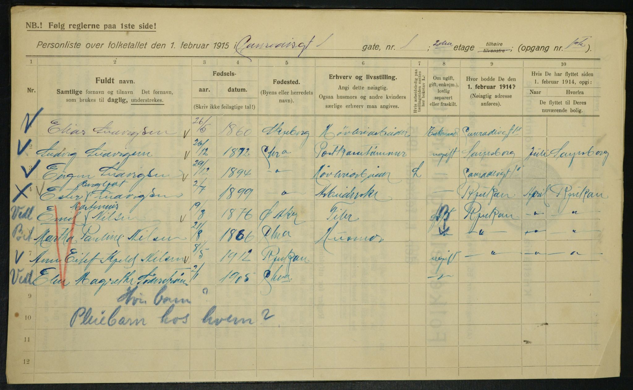 OBA, Municipal Census 1915 for Kristiania, 1915, p. 13297