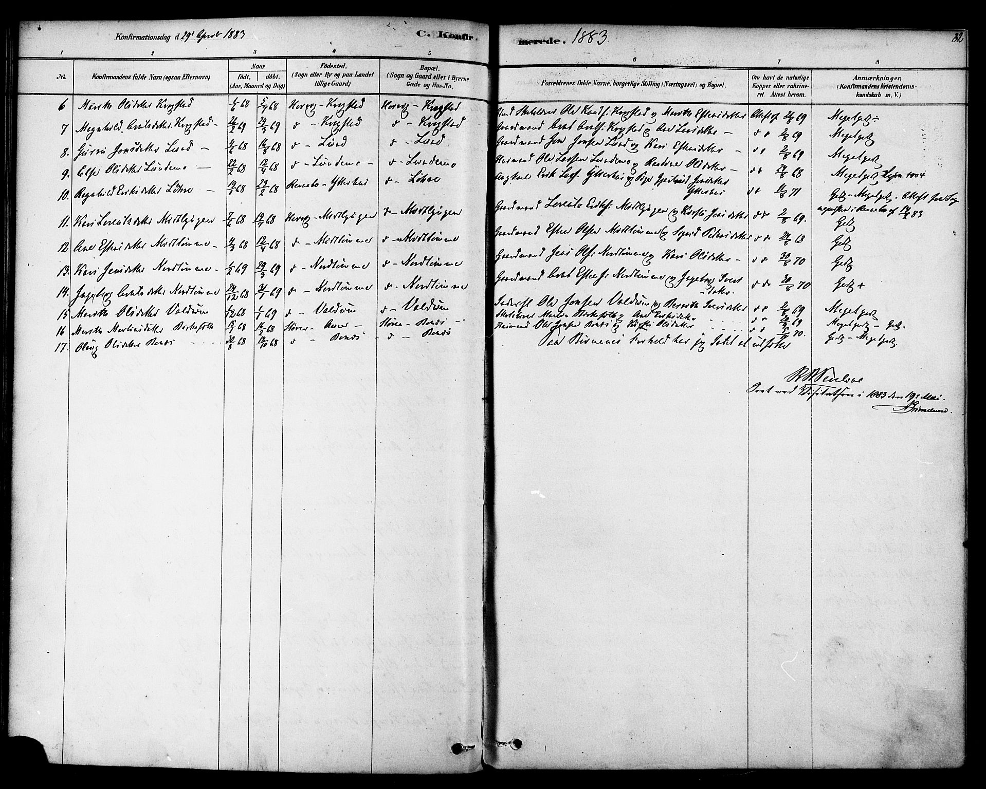 Ministerialprotokoller, klokkerbøker og fødselsregistre - Sør-Trøndelag, AV/SAT-A-1456/692/L1105: Parish register (official) no. 692A05, 1878-1890, p. 82