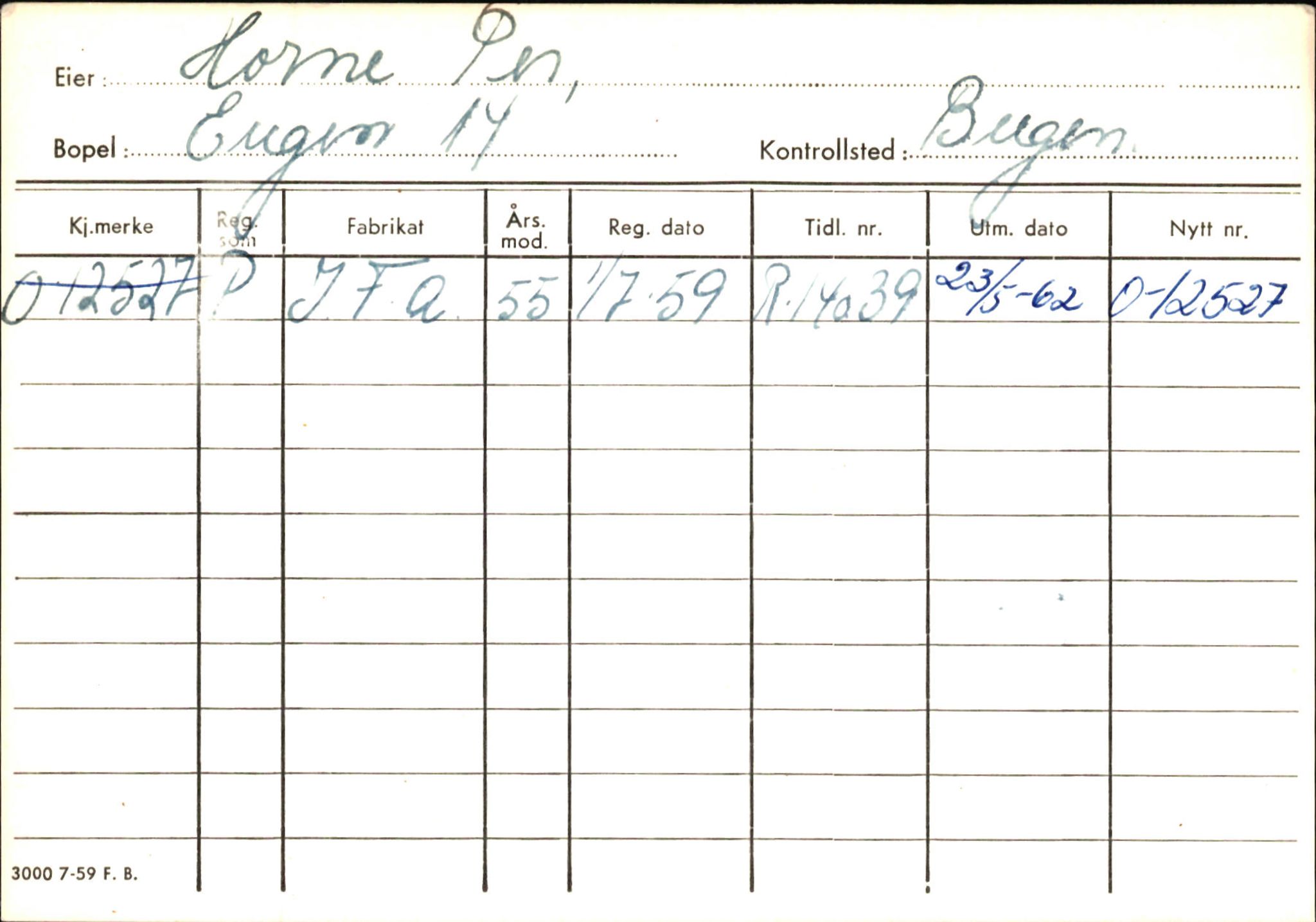 Statens vegvesen, Hordaland vegkontor, AV/SAB-A-5201/2/Hb/L0015: O-eierkort H-I, 1920-1971, p. 67