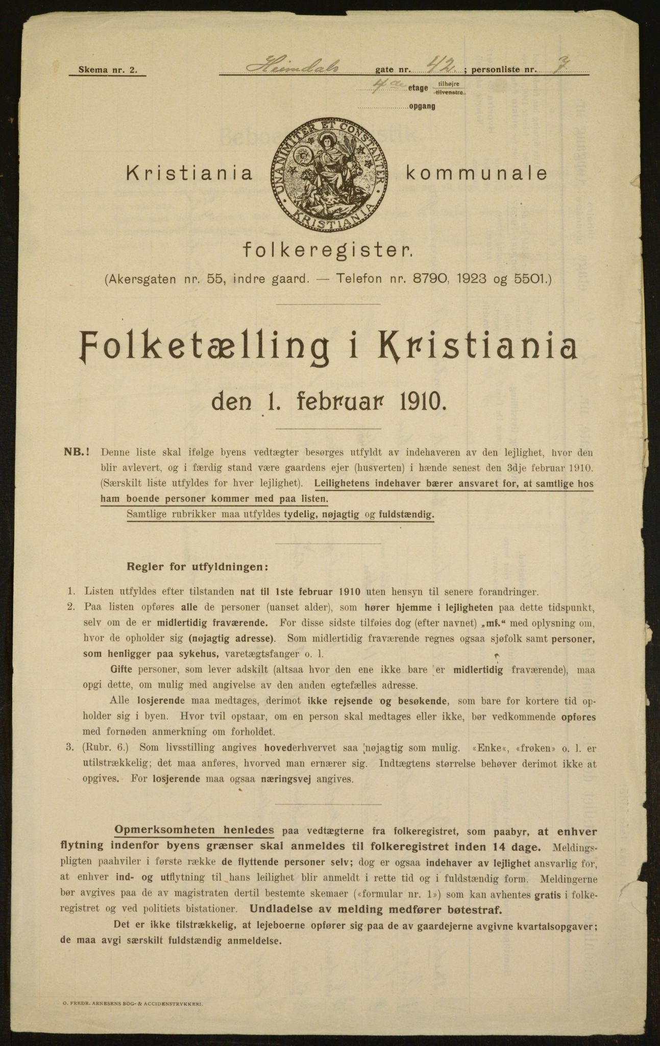 OBA, Municipal Census 1910 for Kristiania, 1910, p. 36268