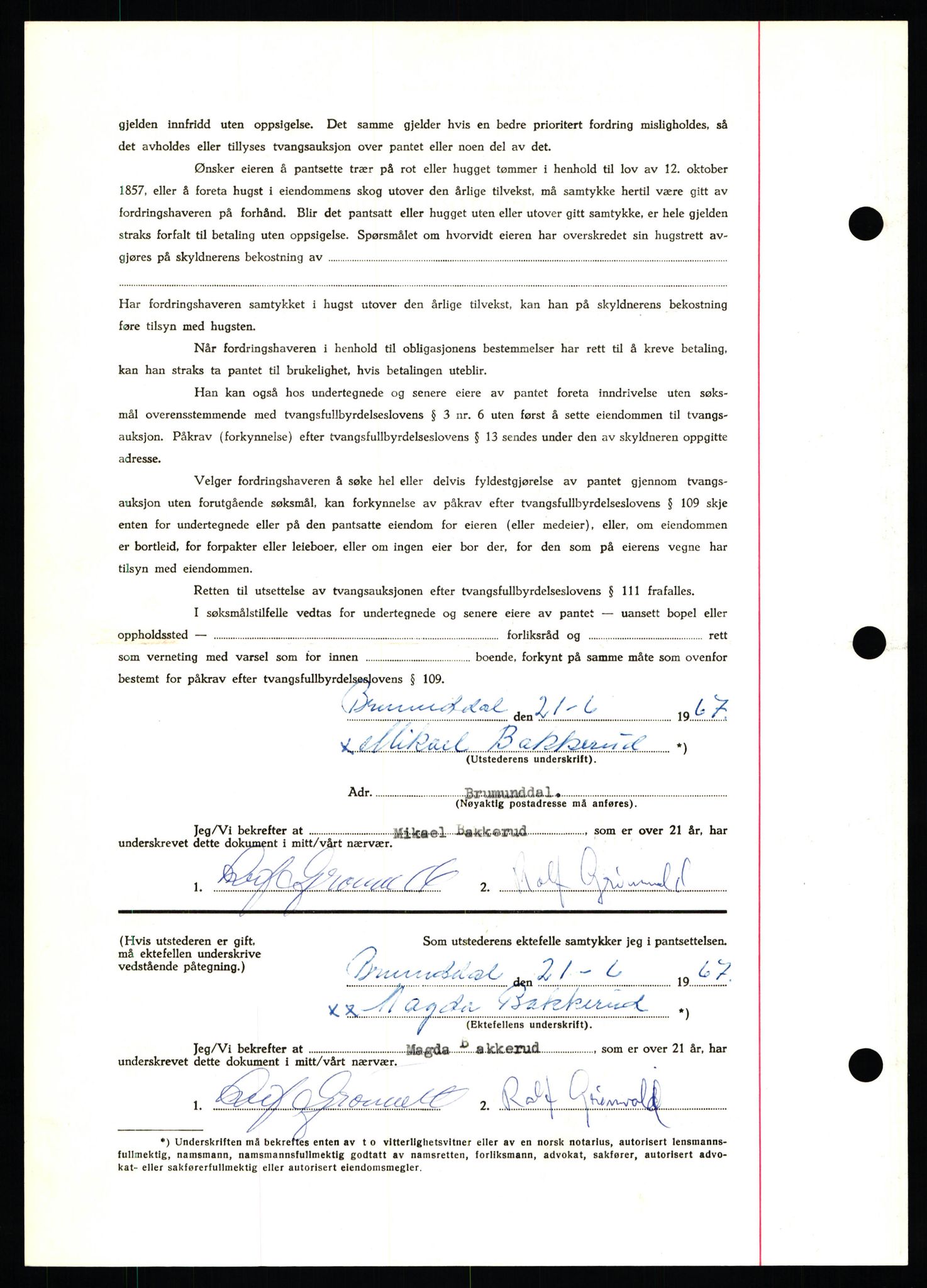 Nord-Hedmark sorenskriveri, SAH/TING-012/H/Hb/Hbf/L0071: Mortgage book no. B71, 1967-1967, Diary no: : 2977/1967