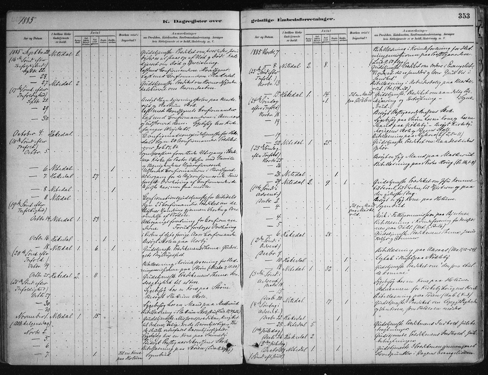 Nittedal prestekontor Kirkebøker, AV/SAO-A-10365a/F/Fa/L0007: Parish register (official) no. I 7, 1879-1901, p. 353