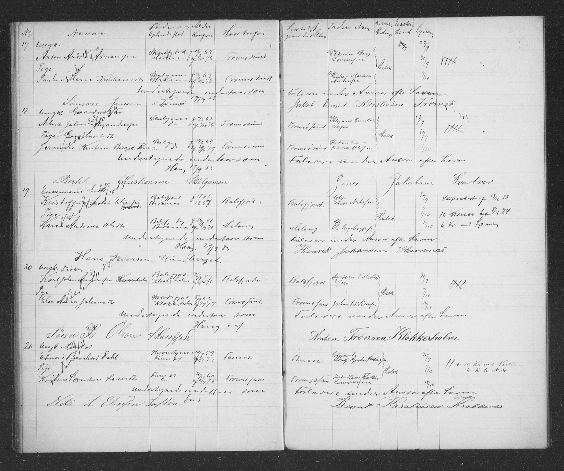 Tromsøysund sokneprestkontor, AV/SATØ-S-1304/H/Hc/L0056: Banns register no. 56, 1880-1887