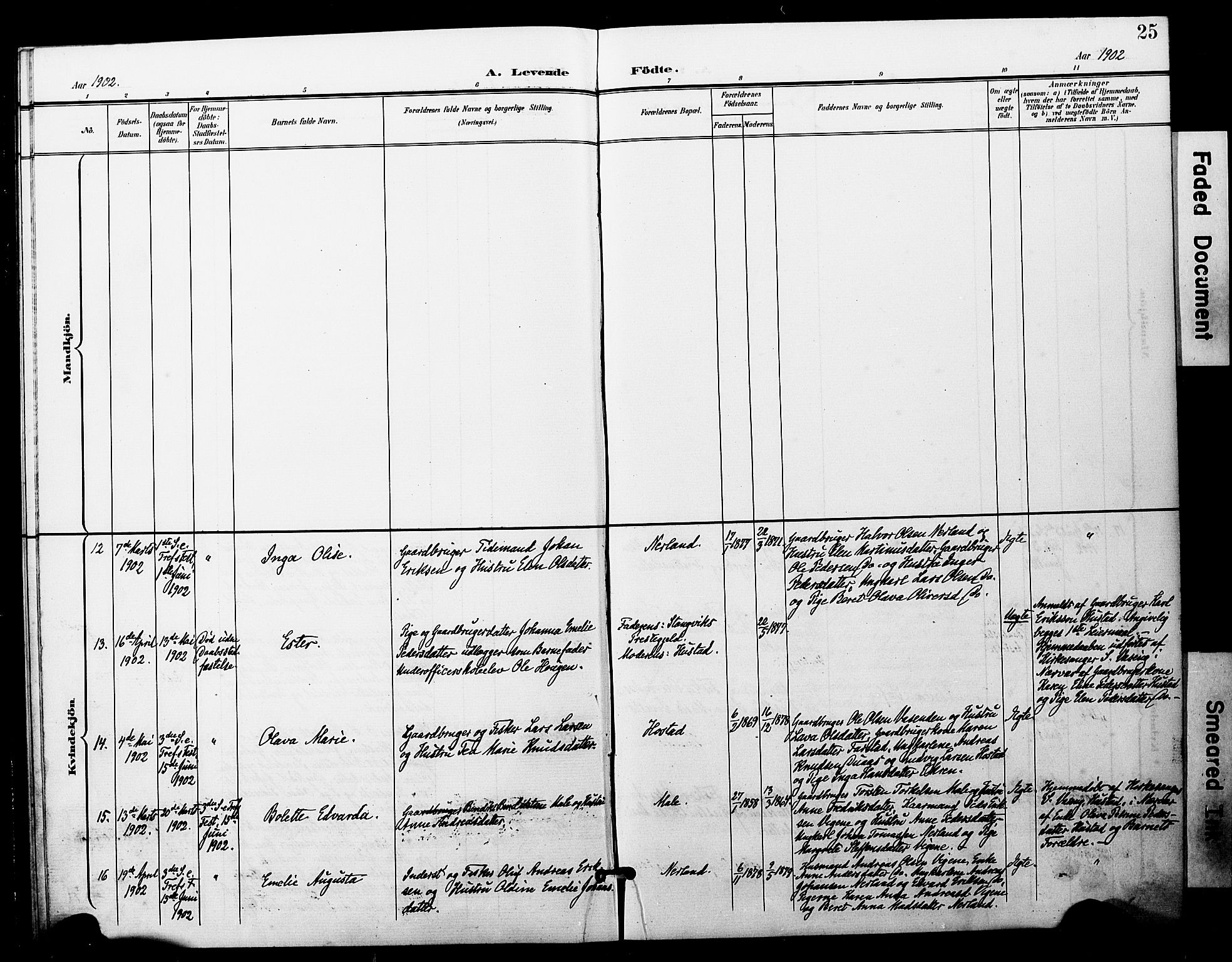 Ministerialprotokoller, klokkerbøker og fødselsregistre - Møre og Romsdal, AV/SAT-A-1454/567/L0779: Parish register (official) no. 567A02, 1898-1902, p. 25