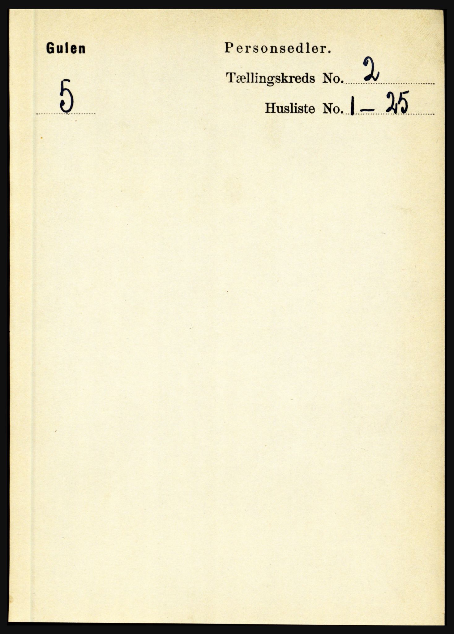 RA, 1891 census for 1411 Gulen, 1891, p. 491