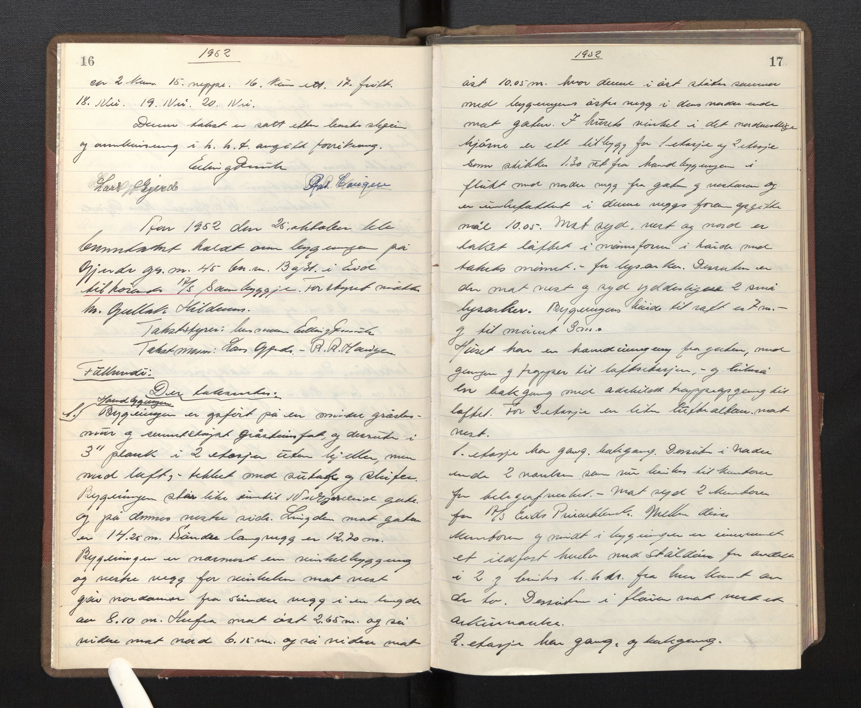 Lensmannen i Eid, AV/SAB-A-27001/0012/L0006: Branntakstprotokoll, 1952, p. 16-17