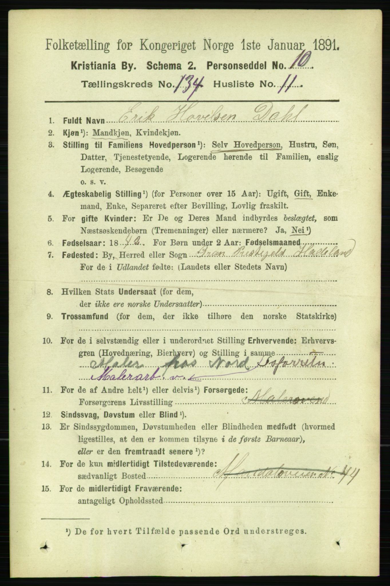 RA, 1891 census for 0301 Kristiania, 1891, p. 73669