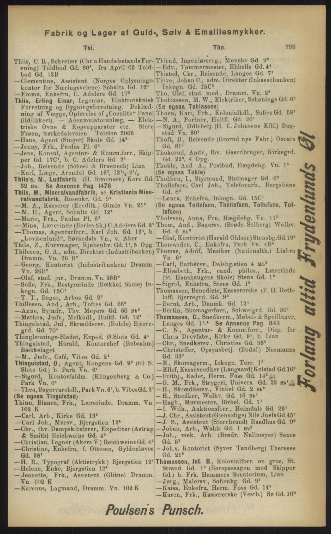 Kristiania/Oslo adressebok, PUBL/-, 1903, p. 793