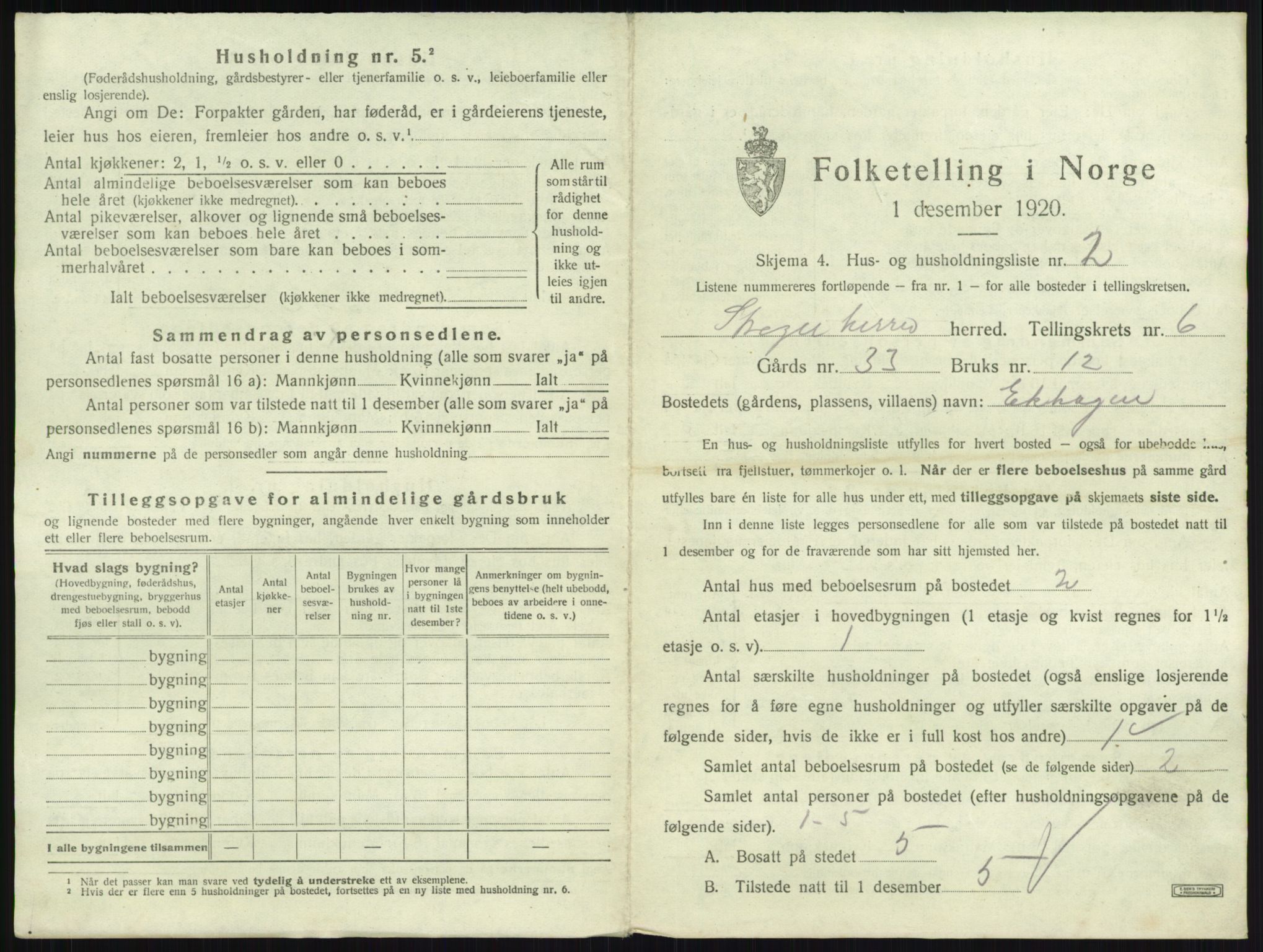 SAKO, 1920 census for Skoger, 1920, p. 1318