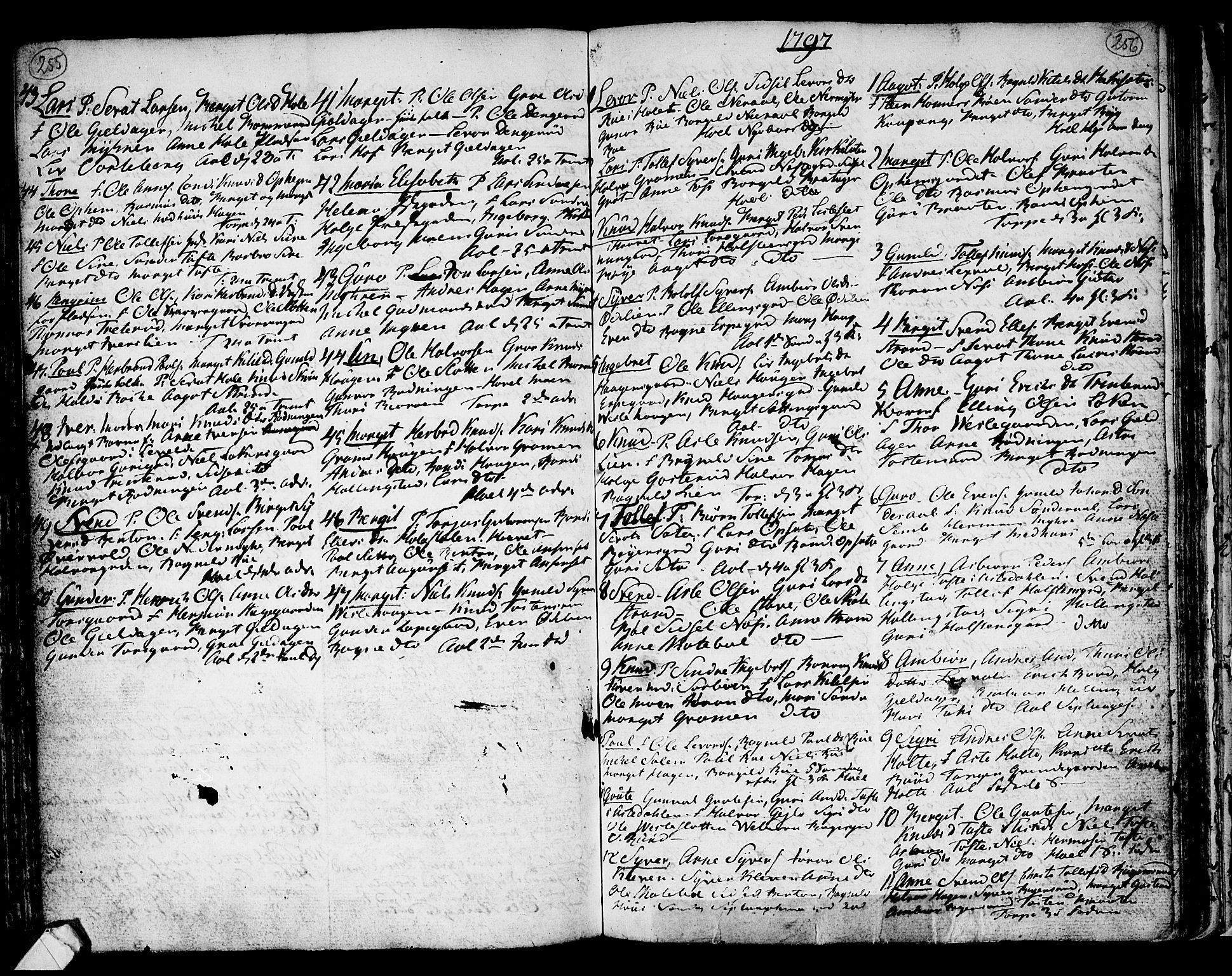 Ål kirkebøker, AV/SAKO-A-249/F/Fa/L0002: Parish register (official) no. I 2, 1771-1806, p. 255-256