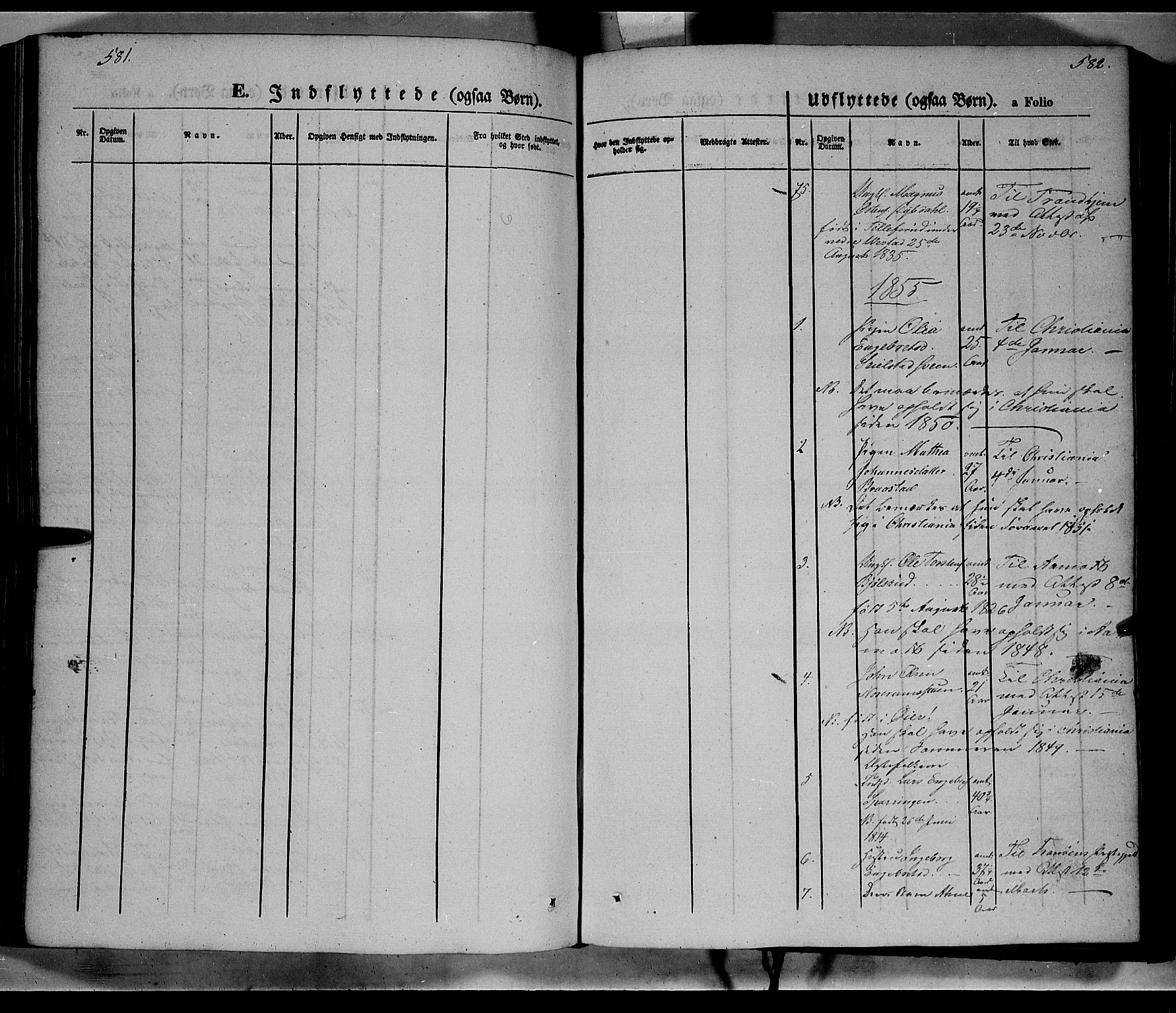 Ringebu prestekontor, SAH/PREST-082/H/Ha/Haa/L0006: Parish register (official) no. 6, 1848-1859, p. 581-582
