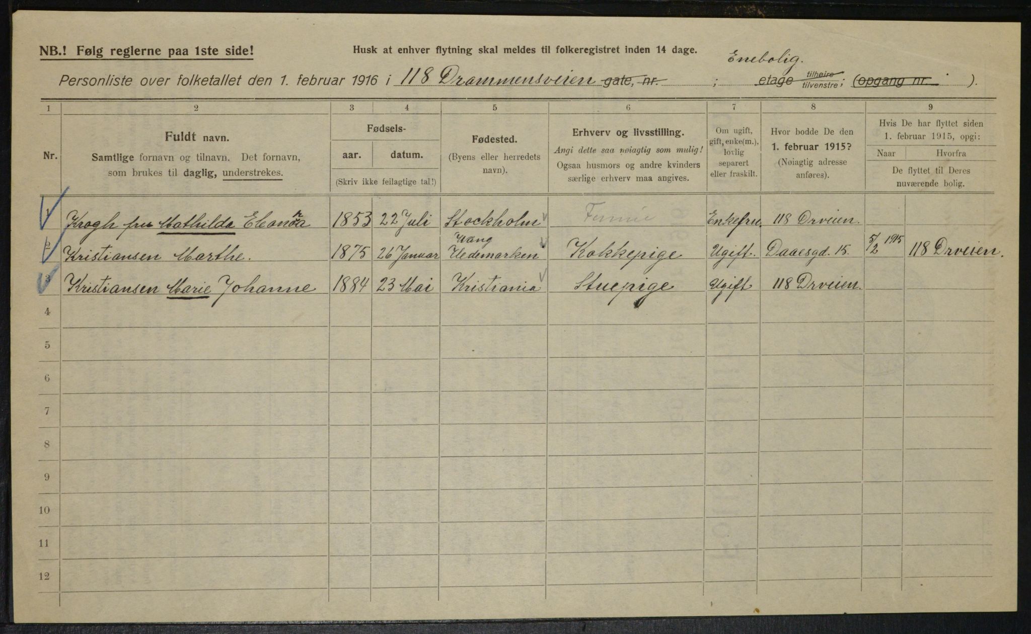 OBA, Municipal Census 1916 for Kristiania, 1916, p. 17198
