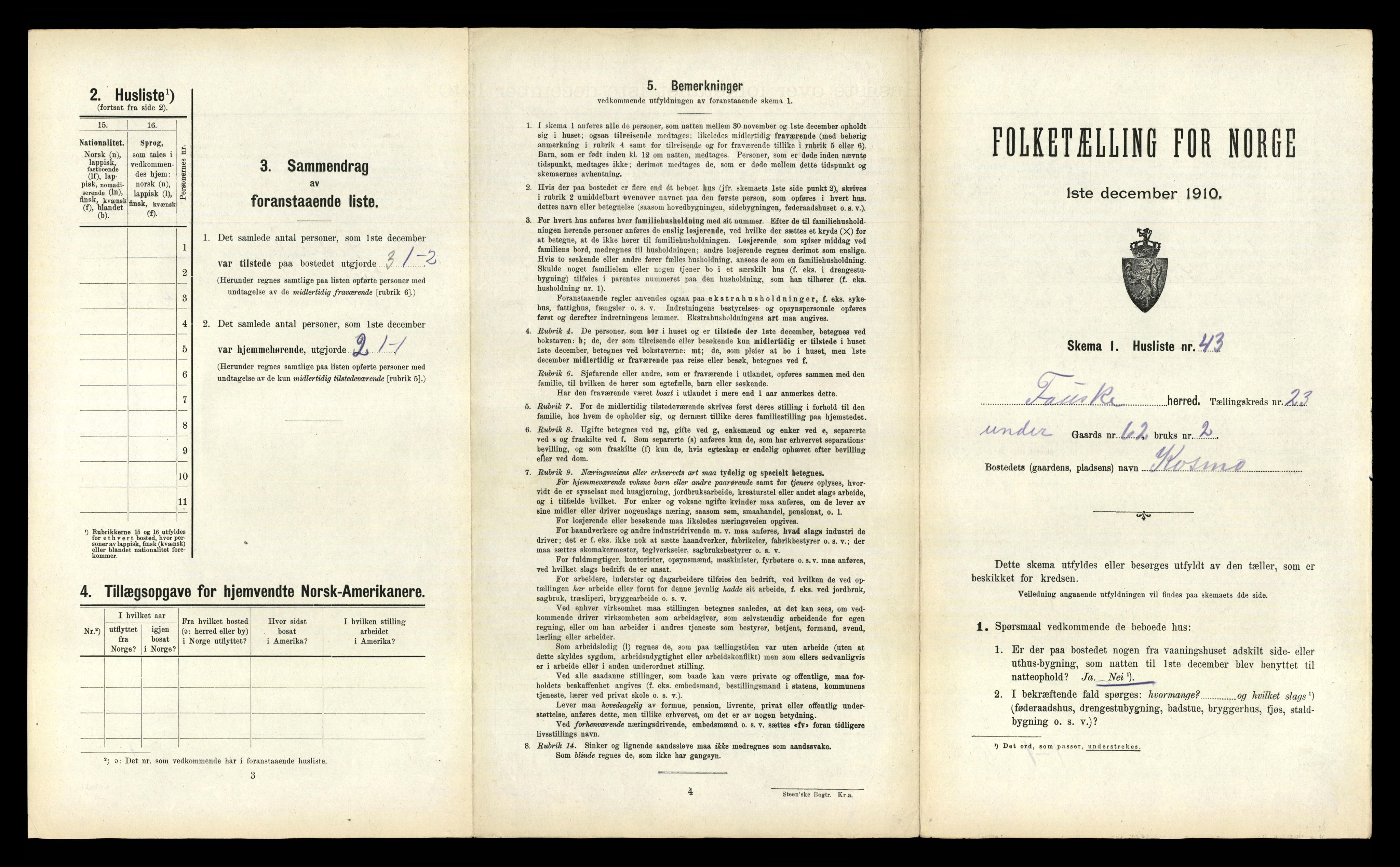 RA, 1910 census for Fauske, 1910, p. 1642