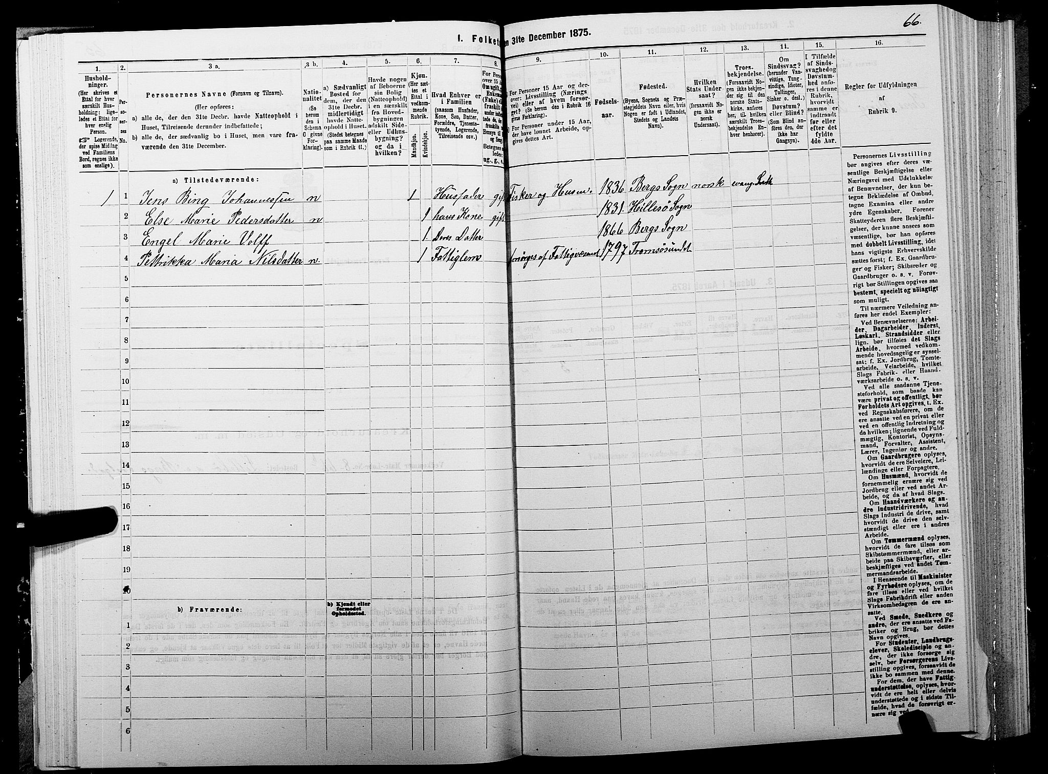 SATØ, 1875 census for 1929P Berg, 1875, p. 1066