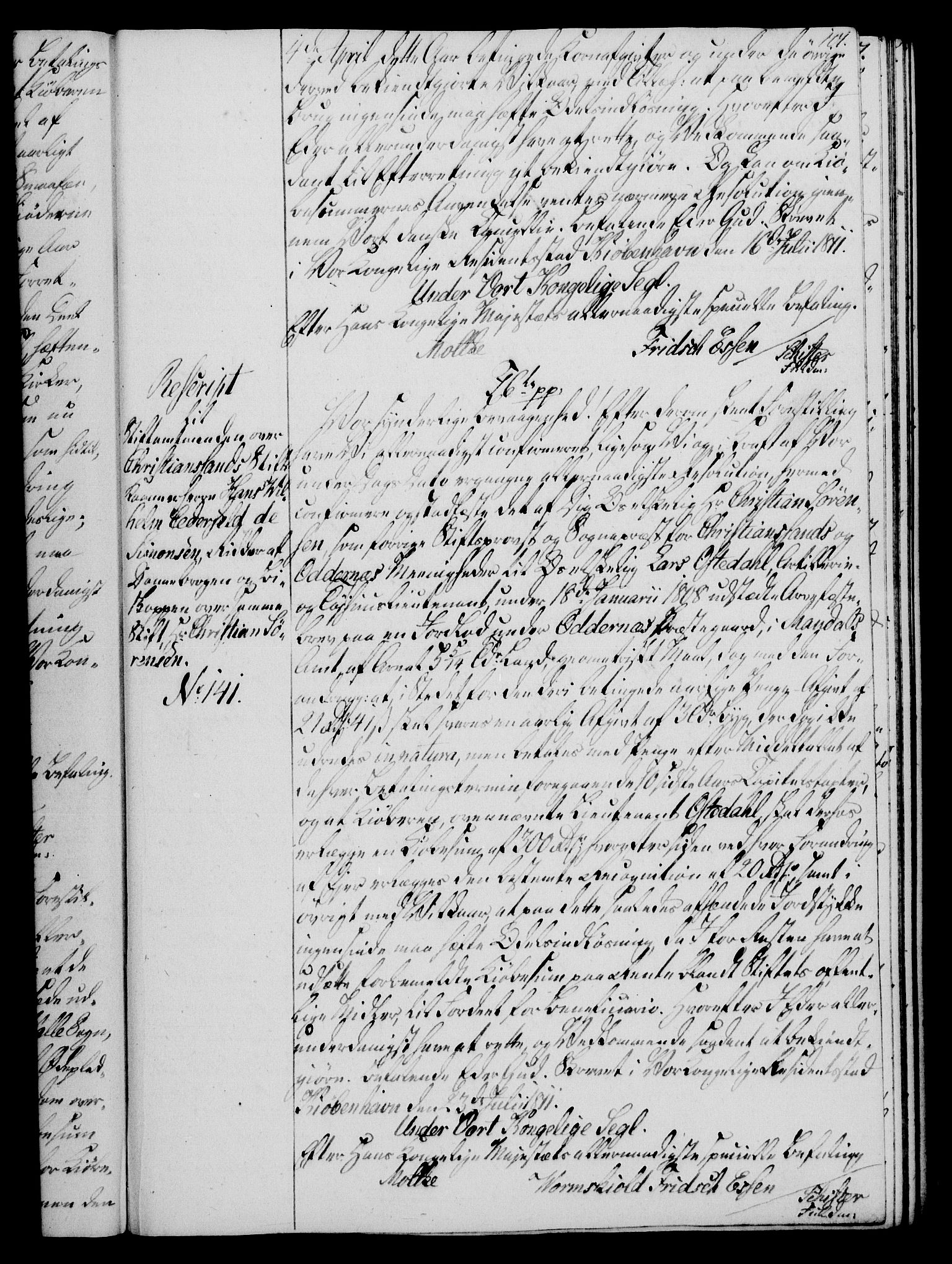 Rentekammeret, Kammerkanselliet, AV/RA-EA-3111/G/Gg/Gga/L0020: Norsk ekspedisjonsprotokoll med register (merket RK 53.20), 1811-1814, p. 101