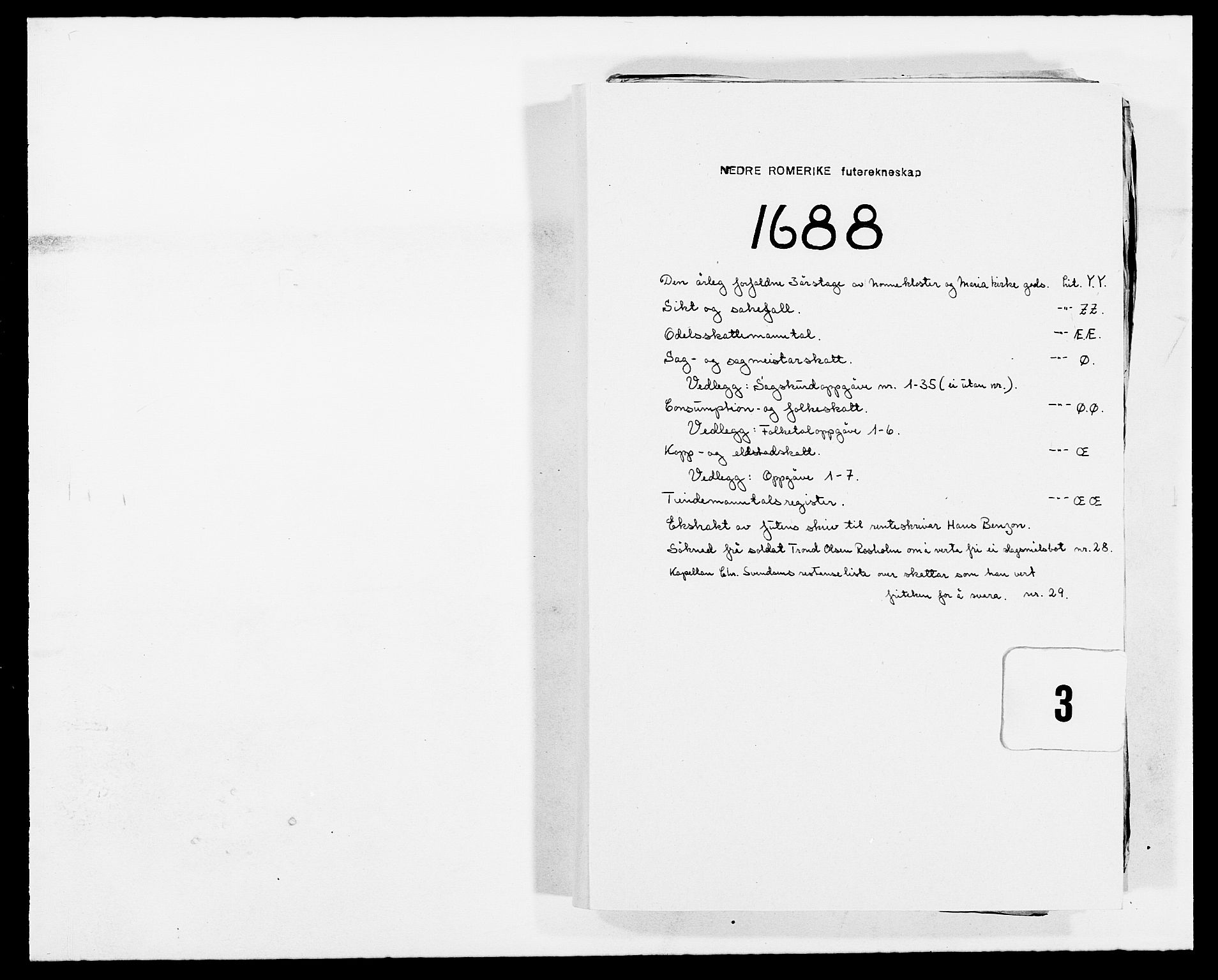 Rentekammeret inntil 1814, Reviderte regnskaper, Fogderegnskap, RA/EA-4092/R11/L0573: Fogderegnskap Nedre Romerike, 1679-1688, p. 1