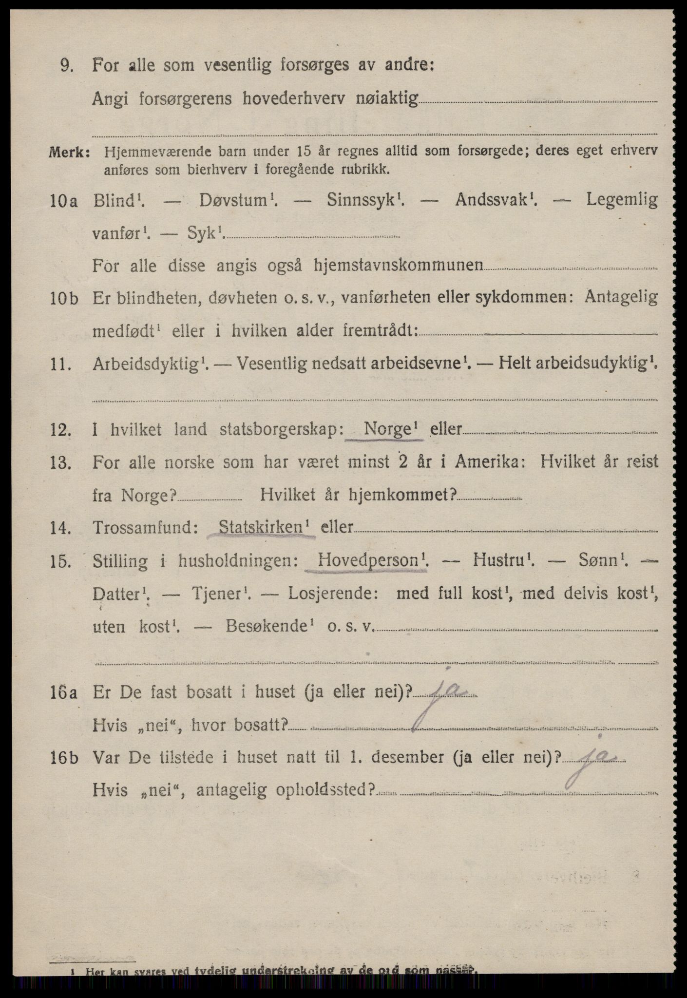 SAT, 1920 census for Ulstein, 1920, p. 3107