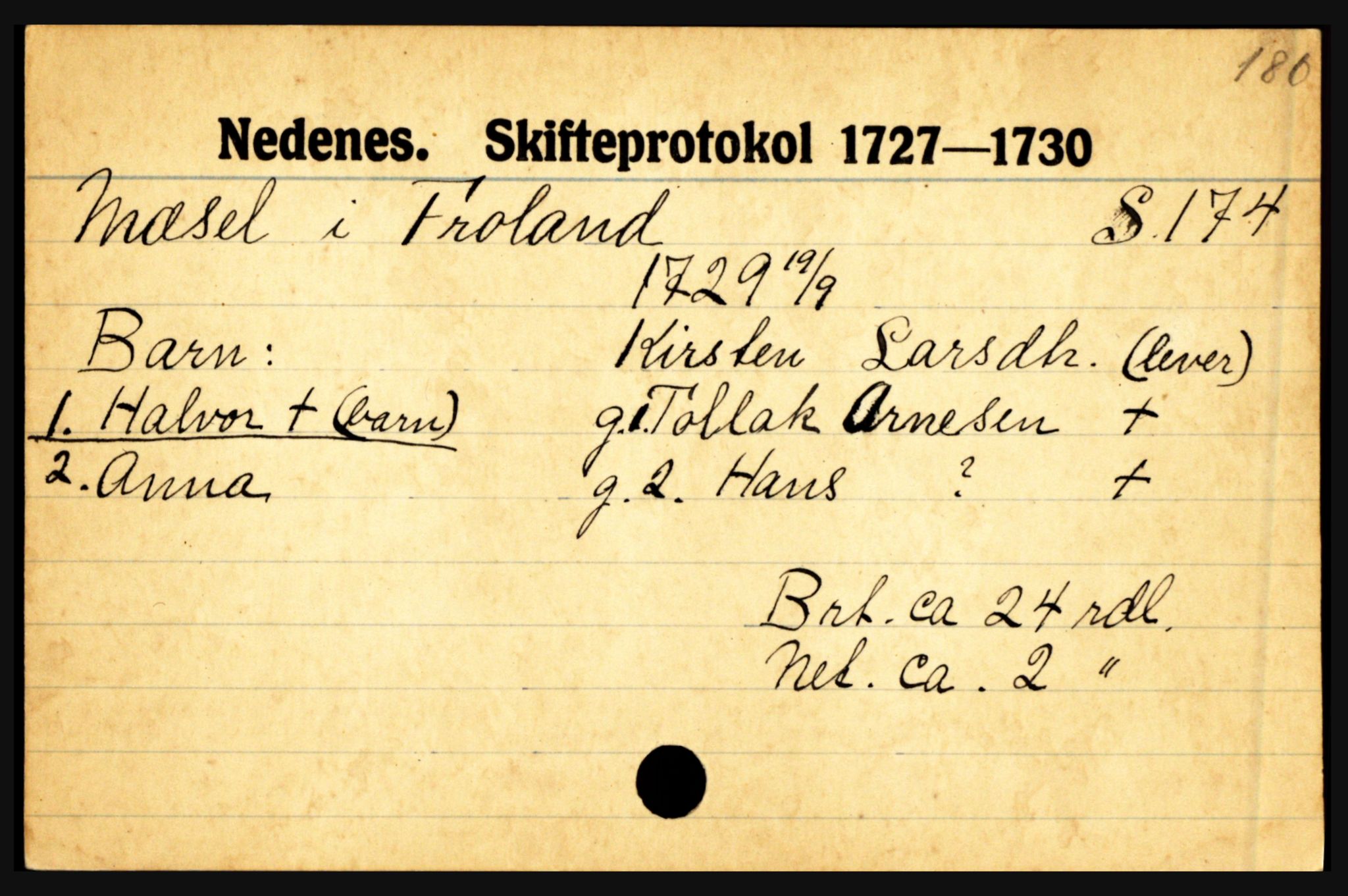 Nedenes sorenskriveri før 1824, AV/SAK-1221-0007/H, p. 20589