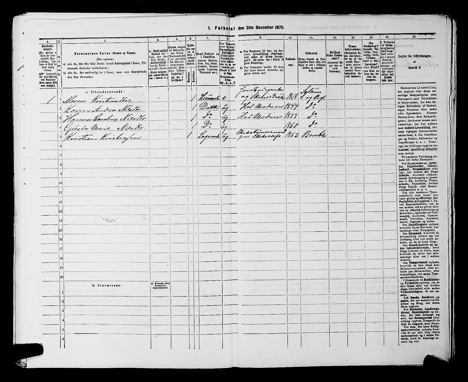 SAKO, 1875 census for 0818P Solum, 1875, p. 649