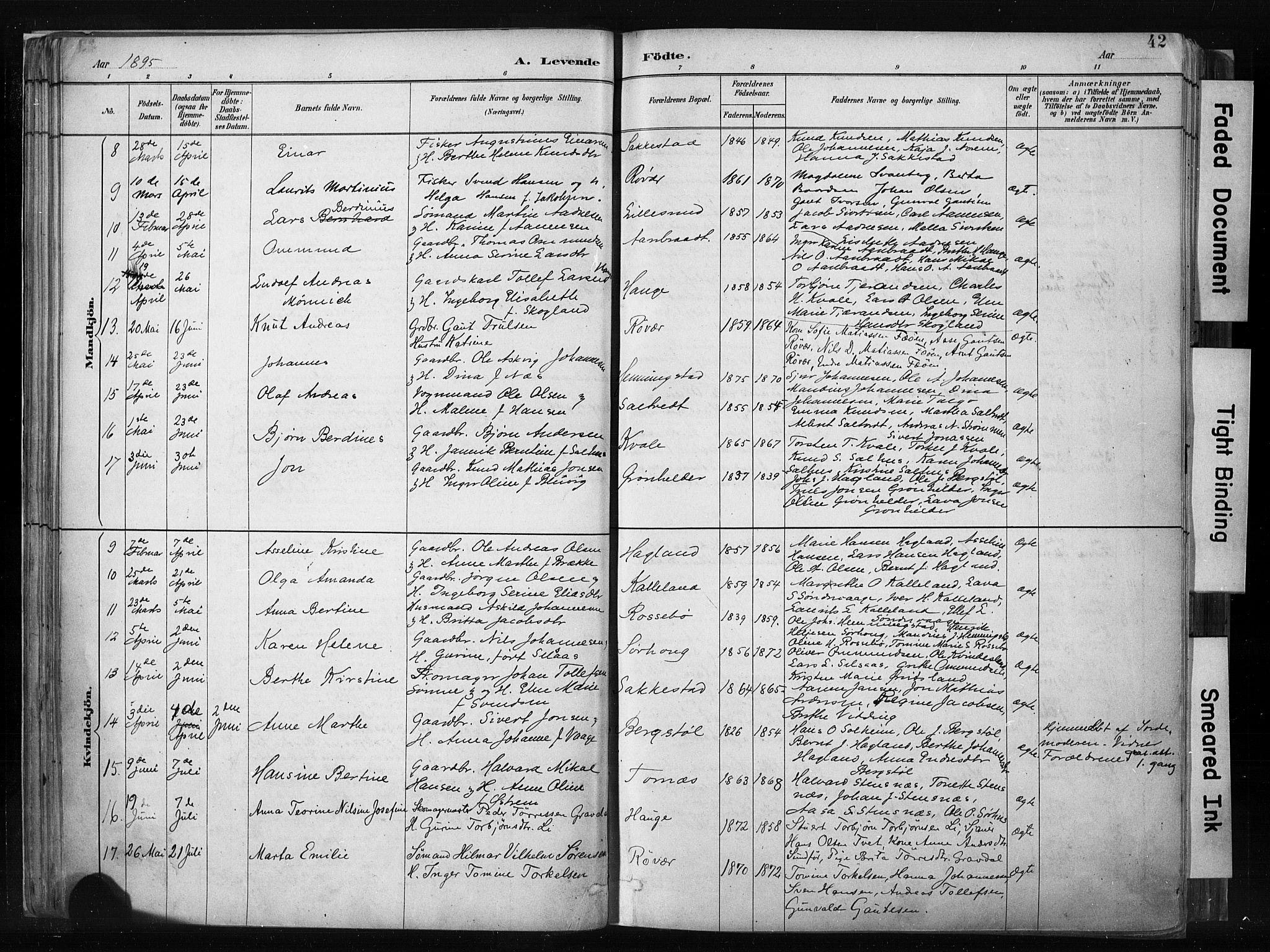 Haugesund sokneprestkontor, SAST/A -101863/H/Ha/Haa/L0004: Parish register (official) no. A 4, 1886-1908, p. 42