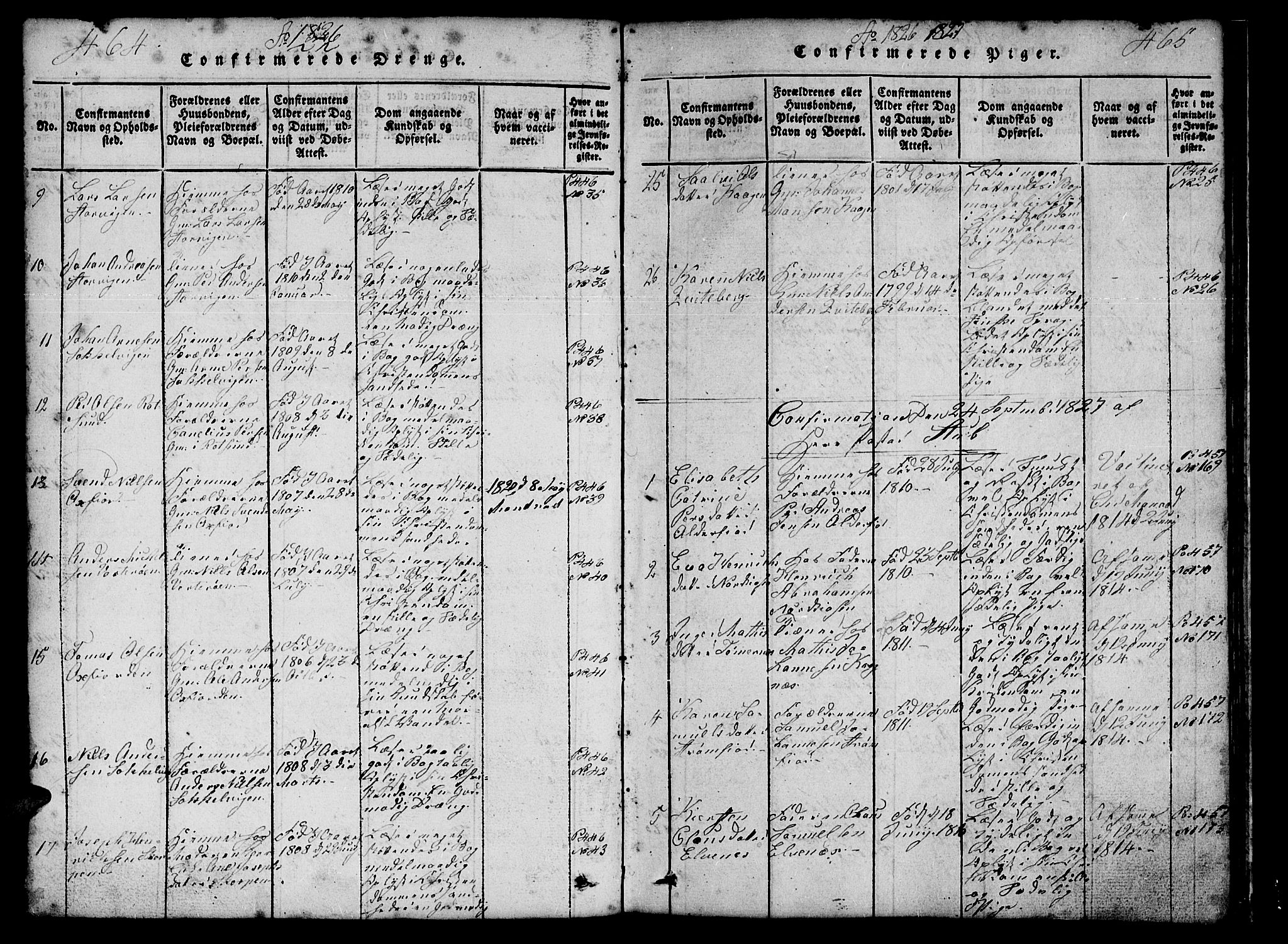Skjervøy sokneprestkontor, SATØ/S-1300/H/Ha/Hab/L0001klokker: Parish register (copy) no. 1, 1825-1838, p. 464-465