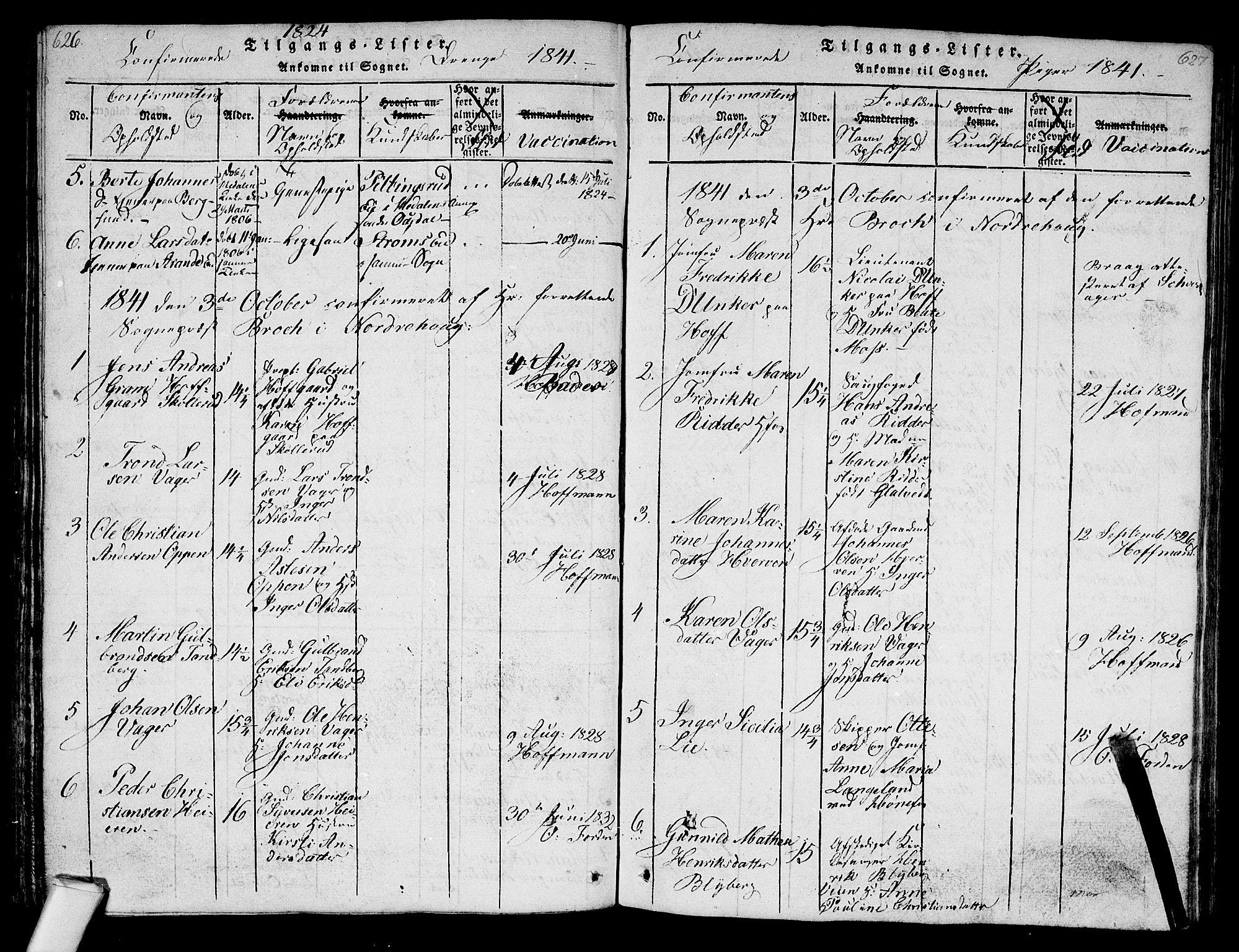 Norderhov kirkebøker, SAKO/A-237/G/Ga/L0003: Parish register (copy) no. I 3 /1, 1814-1876, p. 626-627