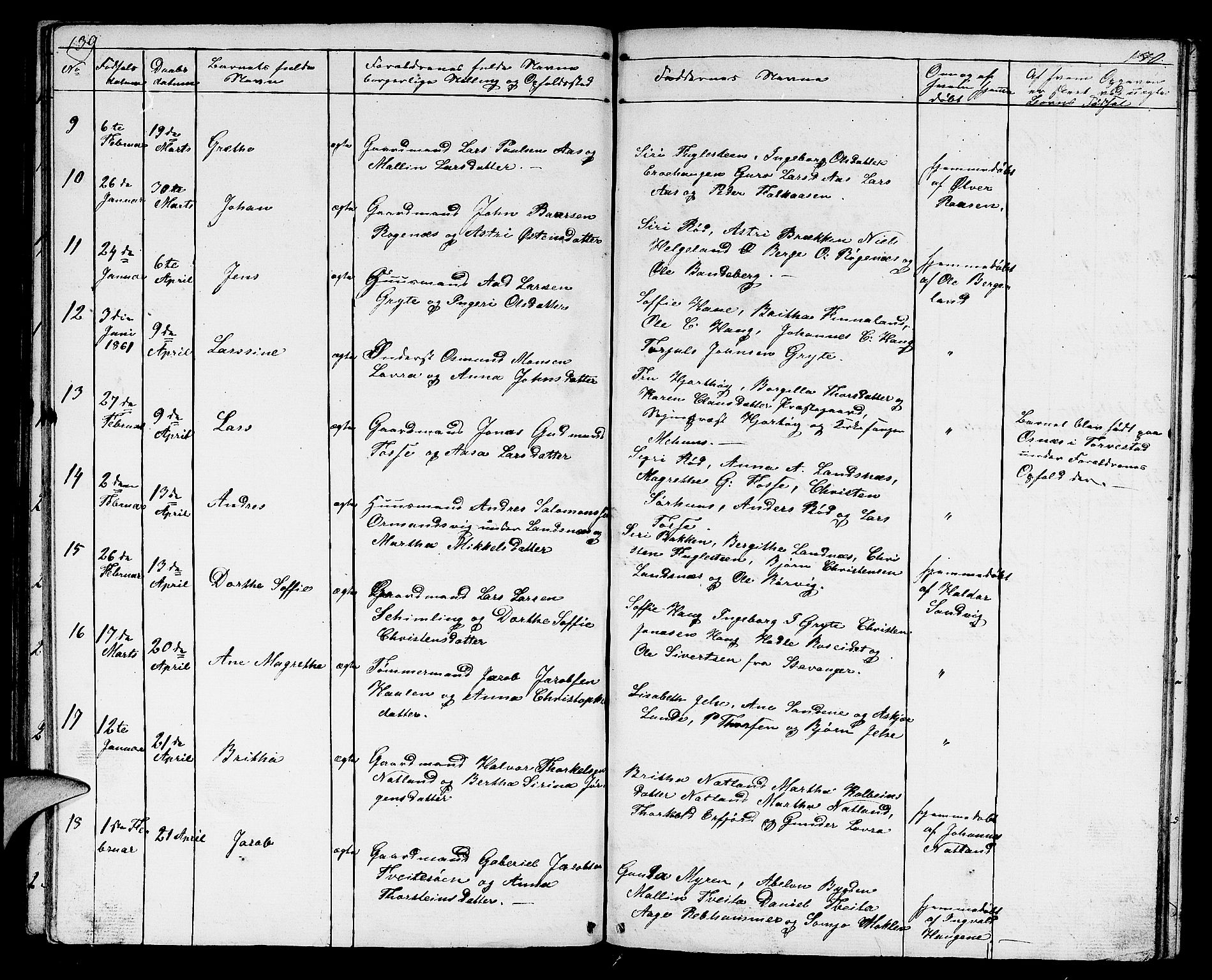 Jelsa sokneprestkontor, AV/SAST-A-101842/01/V: Parish register (copy) no. B 2, 1852-1863, p. 139-140