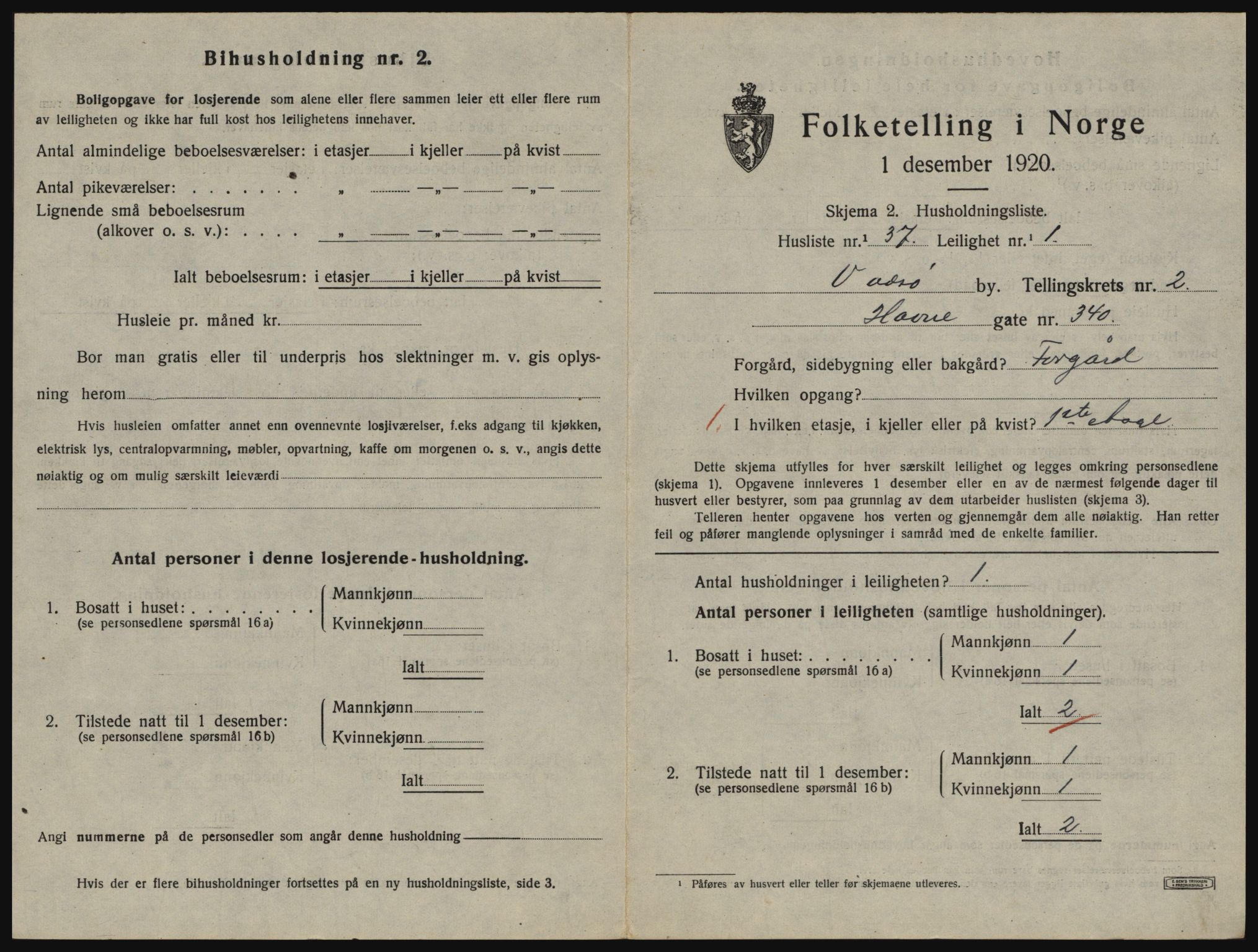 SATØ, 1920 census for Vadsø, 1920, p. 1056