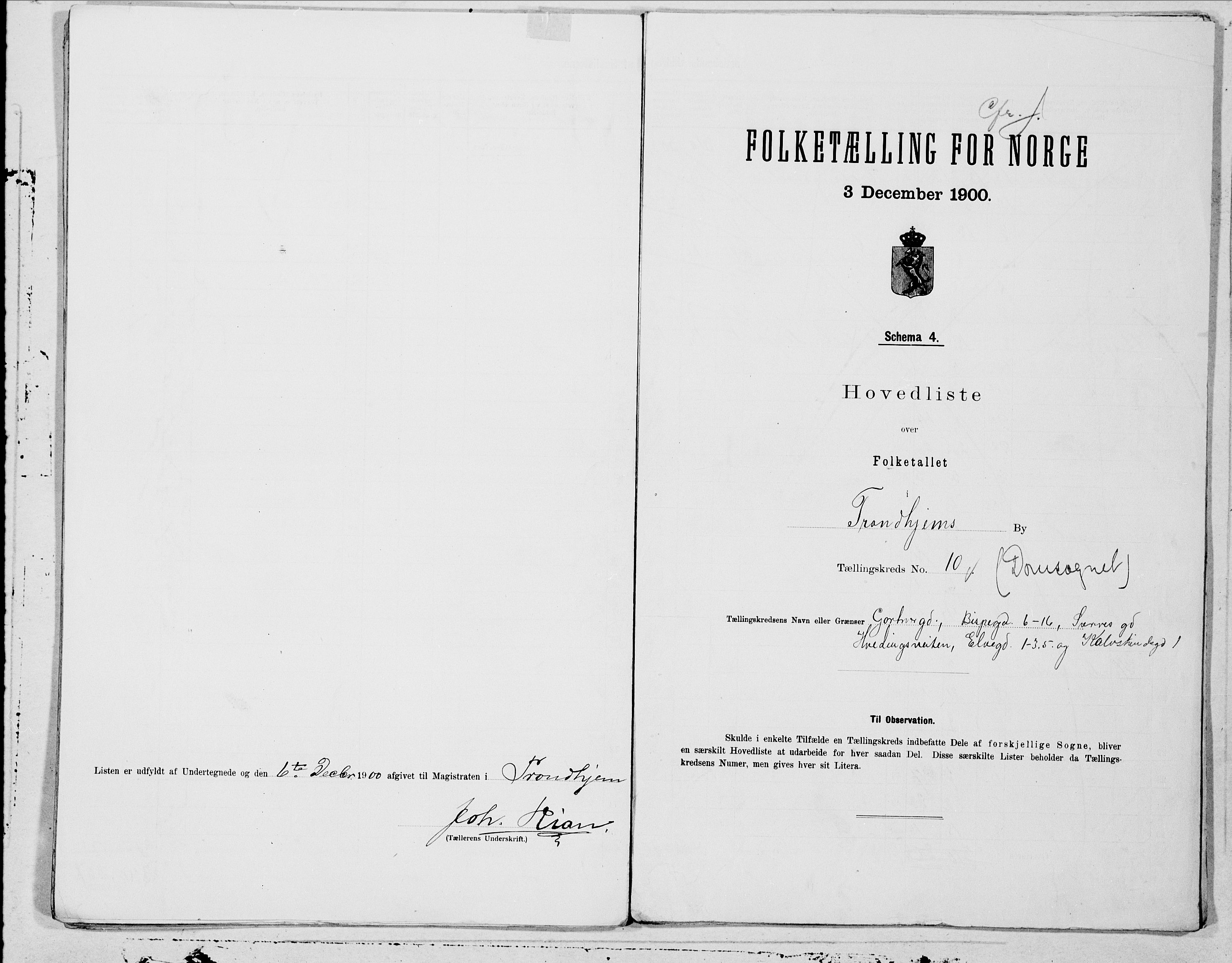 SAT, 1900 census for Trondheim, 1900, p. 19