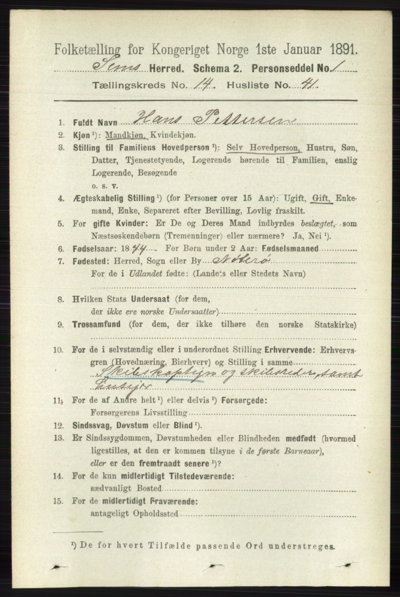 RA, 1891 census for 0721 Sem, 1891, p. 7282