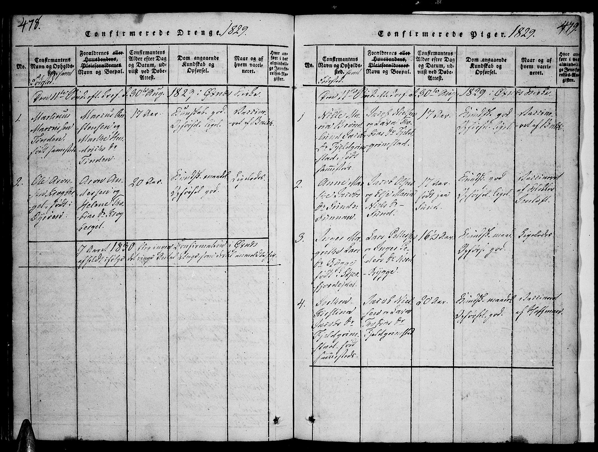 Ministerialprotokoller, klokkerbøker og fødselsregistre - Nordland, SAT/A-1459/893/L1331: Parish register (official) no. 893A04, 1820-1840, p. 478-479