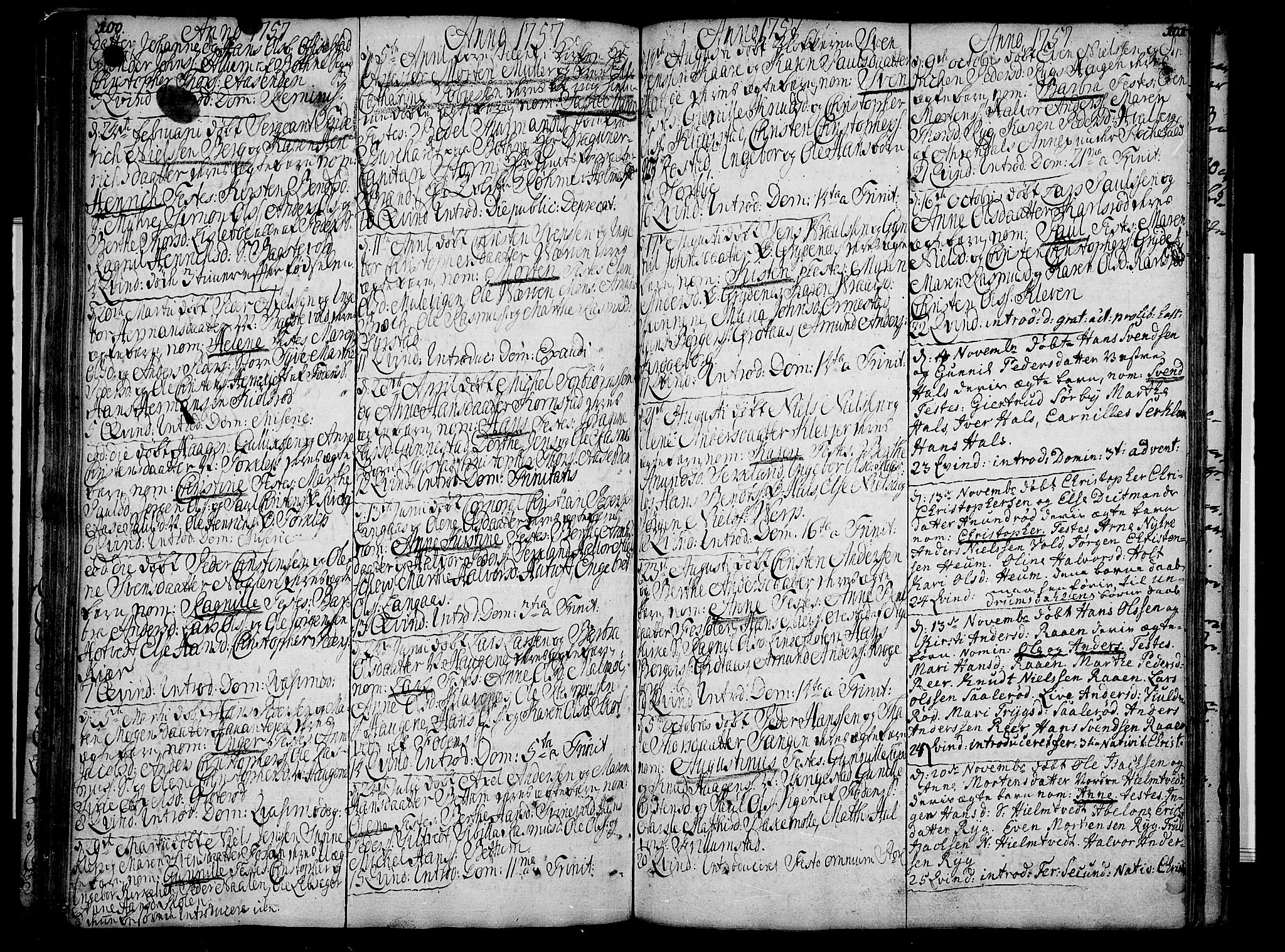 Våle kirkebøker, SAKO/A-334/F/Fa/L0003: Parish register (official) no. I 3, 1732-1773, p. 100-101